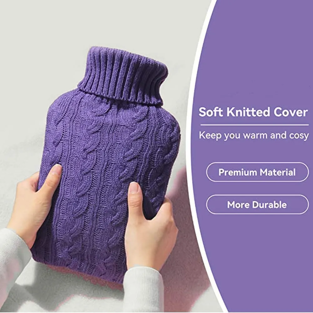 🧤 Hot Water Bottle with Cozy Knit Cover 🧤