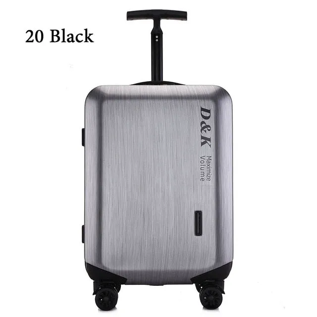 20'24'28' Zipper Luggage, Pc Shell & Metal Drawbar Rolling Luggage Bag Trolley Case Travel Suitcase