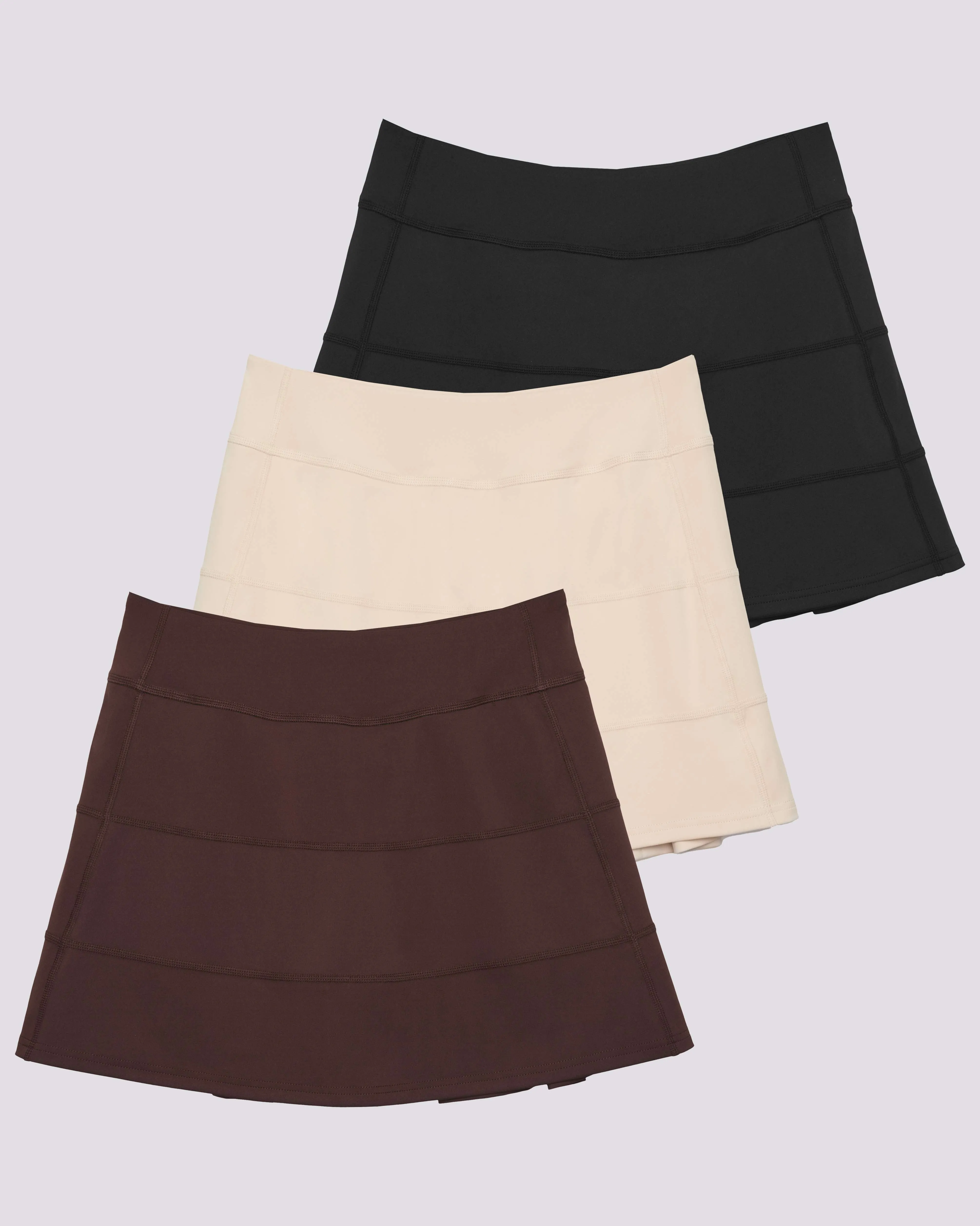 3 Pack: Women's 14 Pleated Tennis Skorts with Pockets