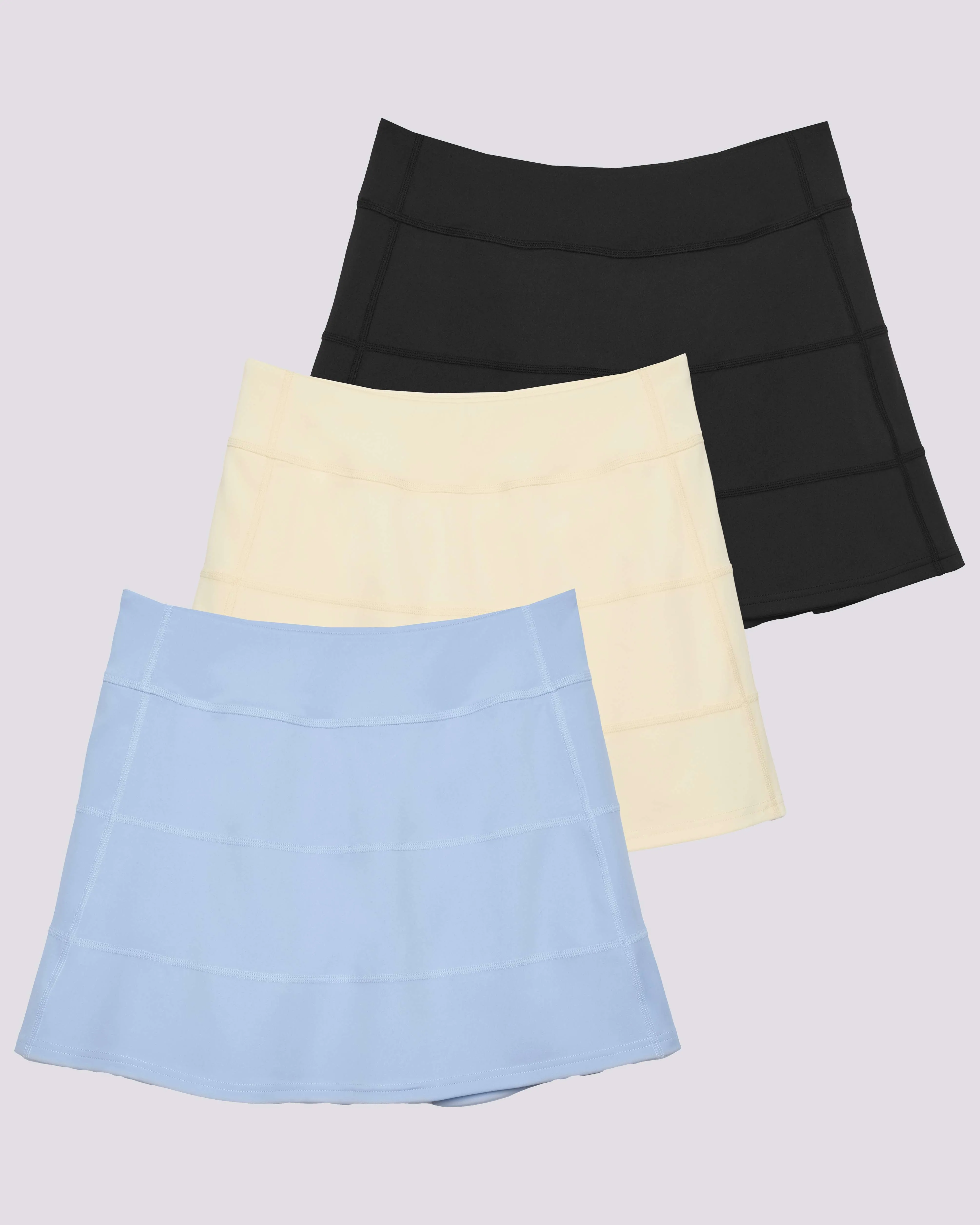 3 Pack: Women's 14 Pleated Tennis Skorts with Pockets