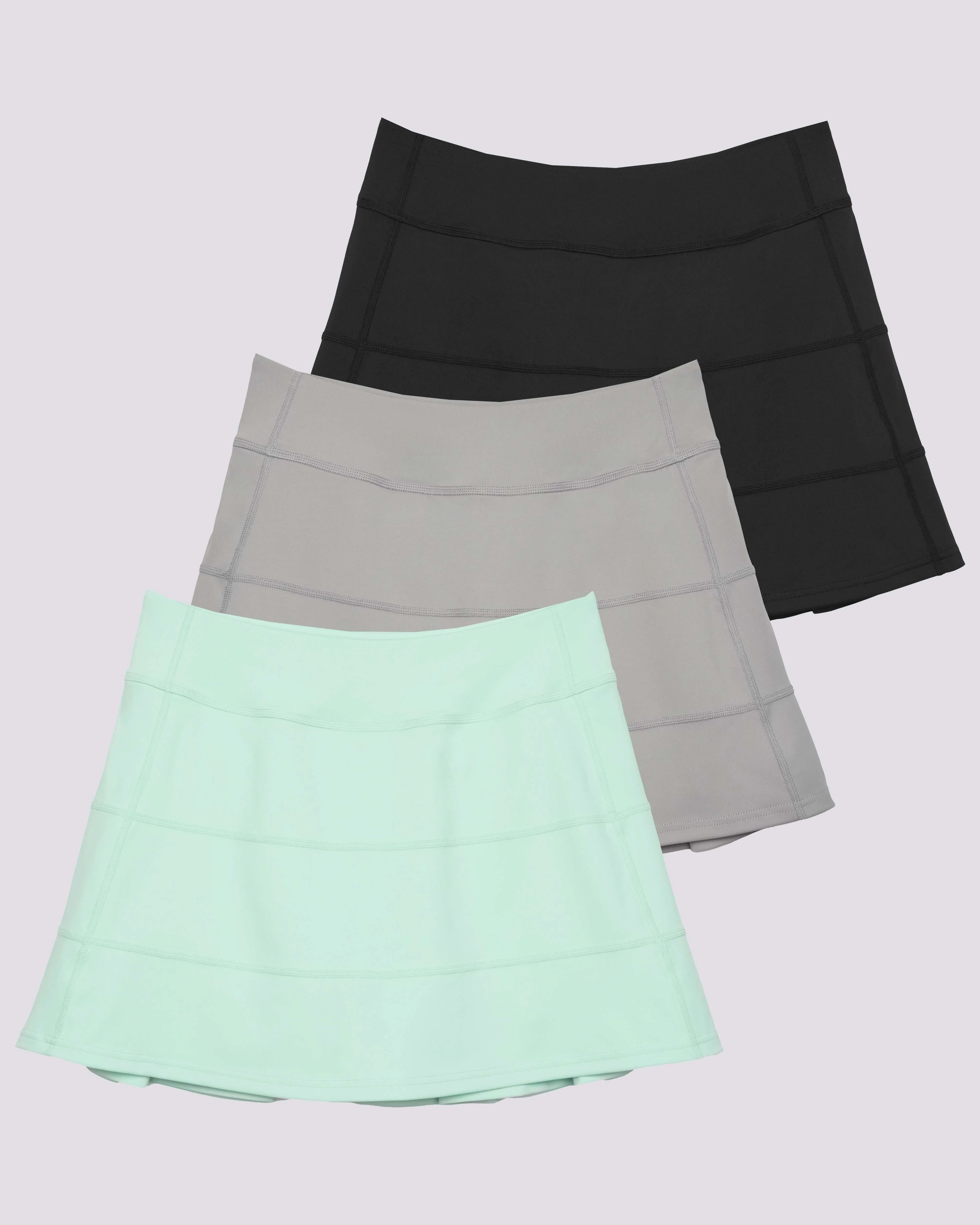 3 Pack: Women's 14 Pleated Tennis Skorts with Pockets