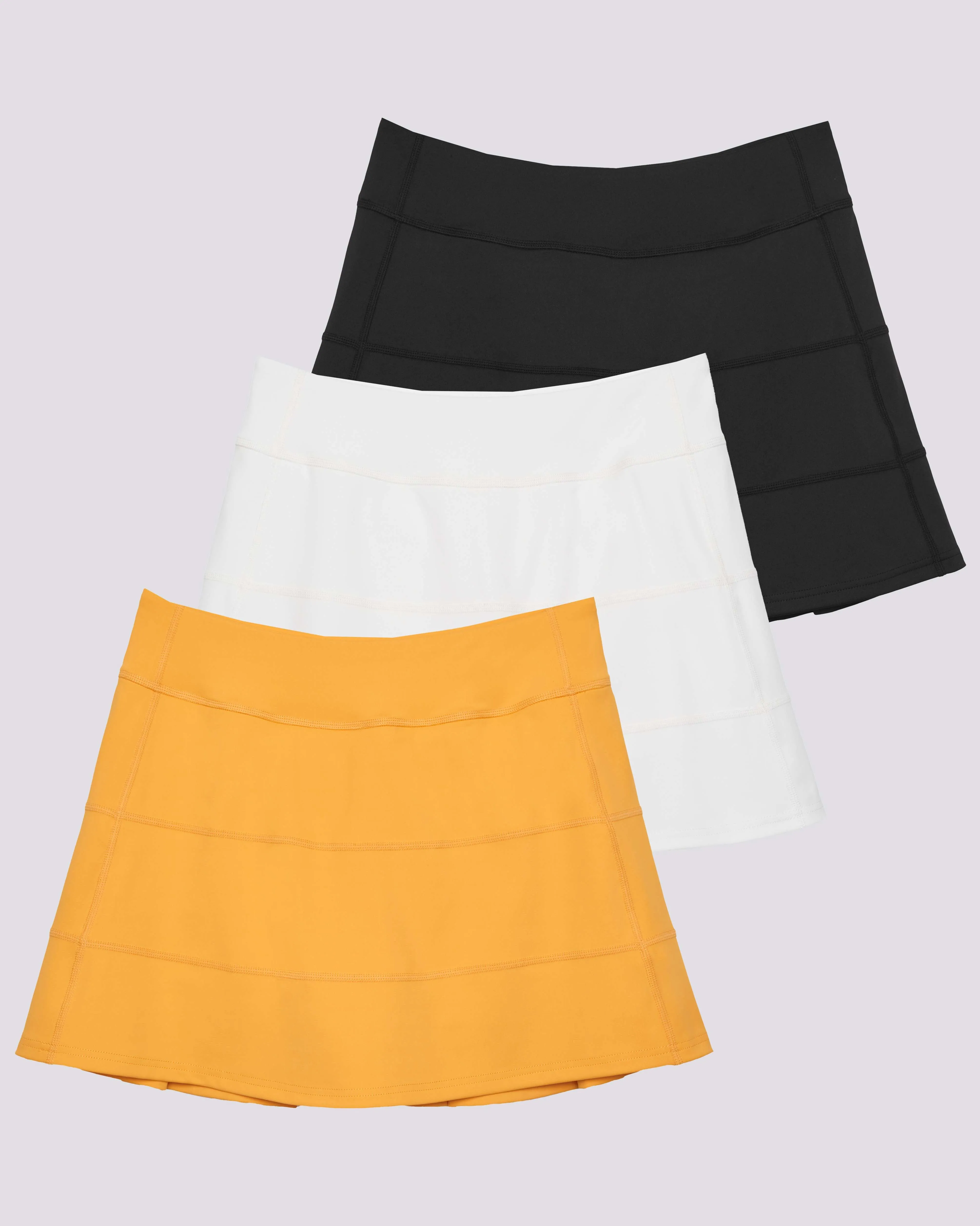 3 Pack: Women's 14 Pleated Tennis Skorts with Pockets