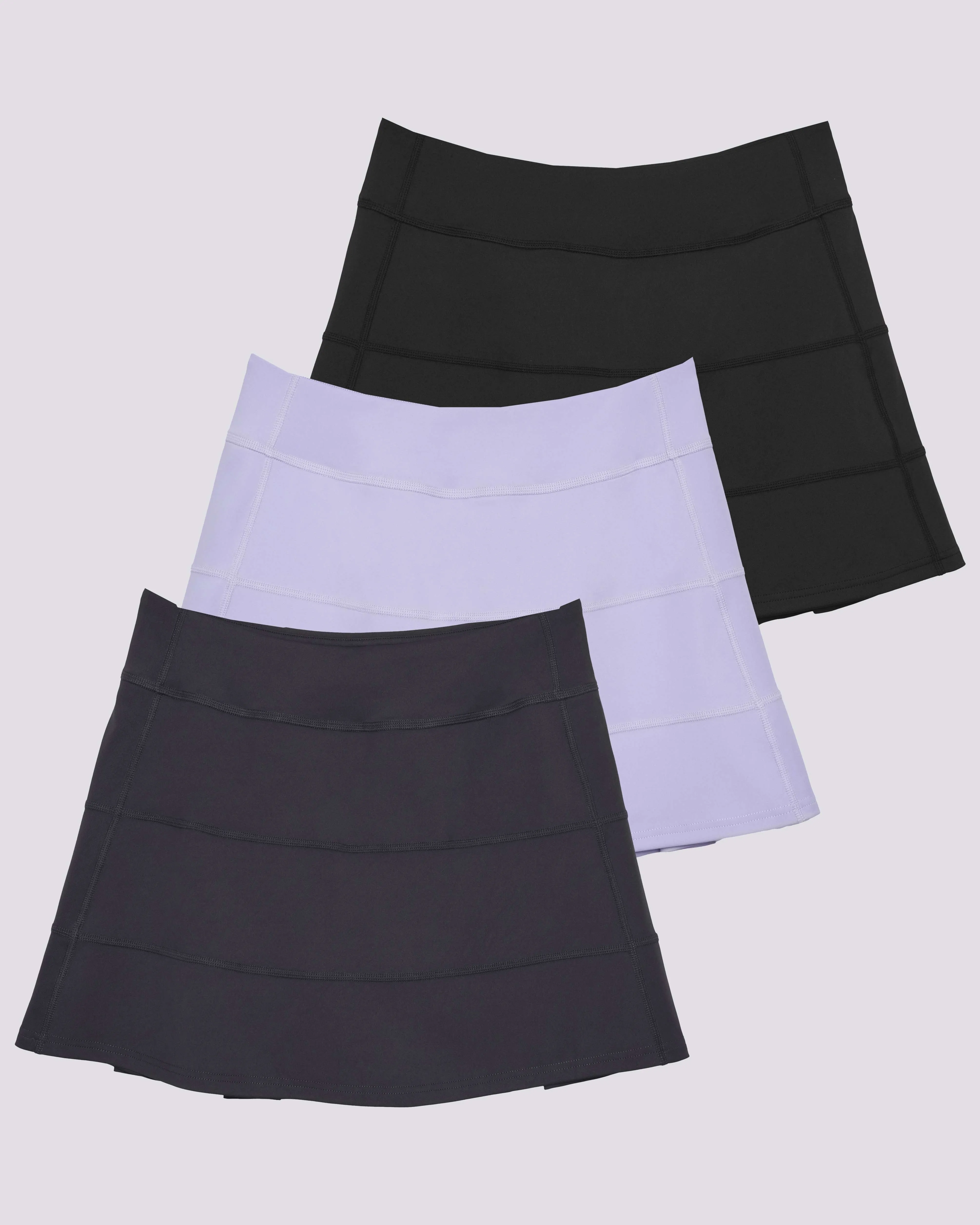 3 Pack: Women's 14 Pleated Tennis Skorts with Pockets