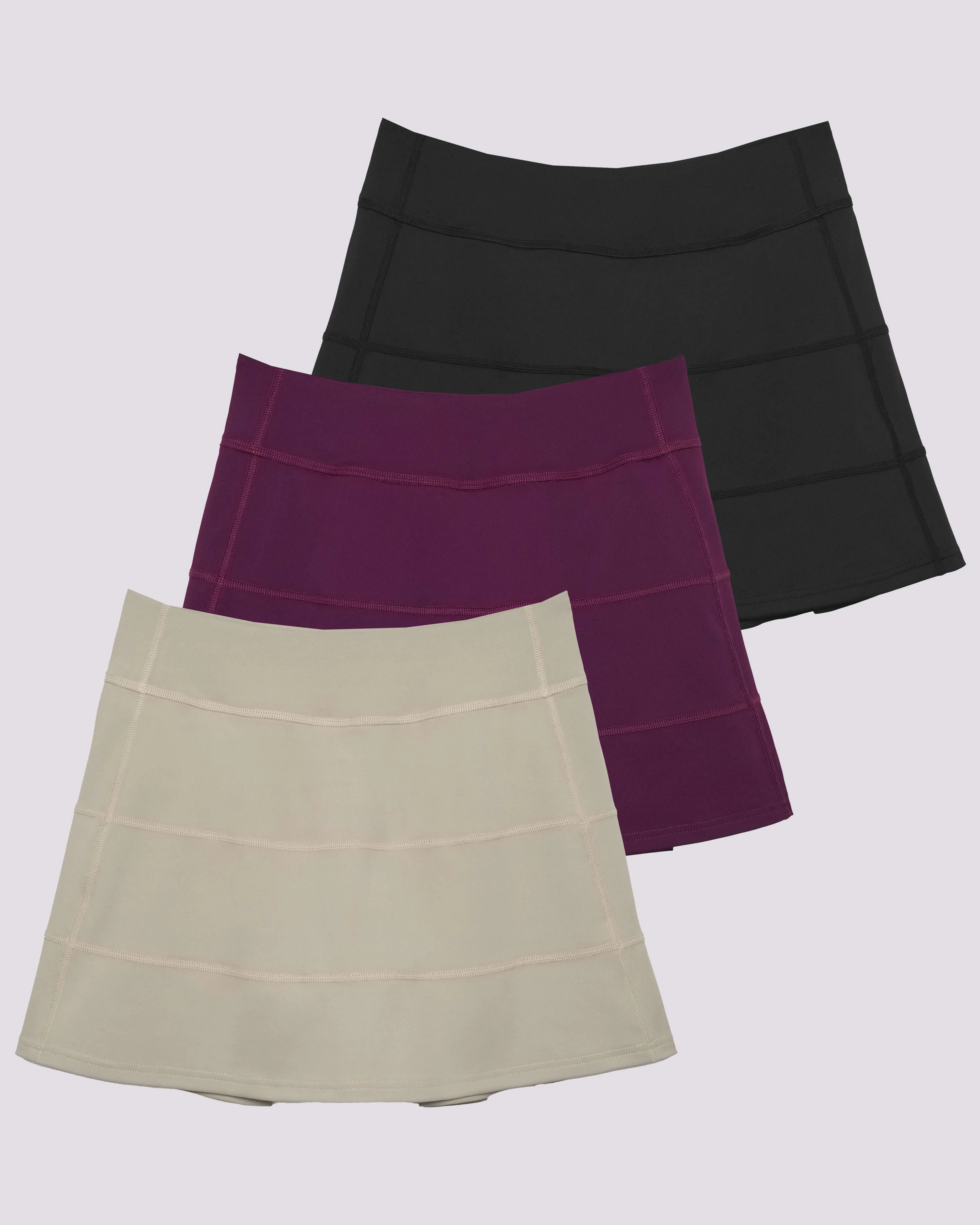 3 Pack: Women's 14 Pleated Tennis Skorts with Pockets