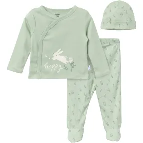 3-Piece Baby Girls Happy Bunny Take Me Home Set