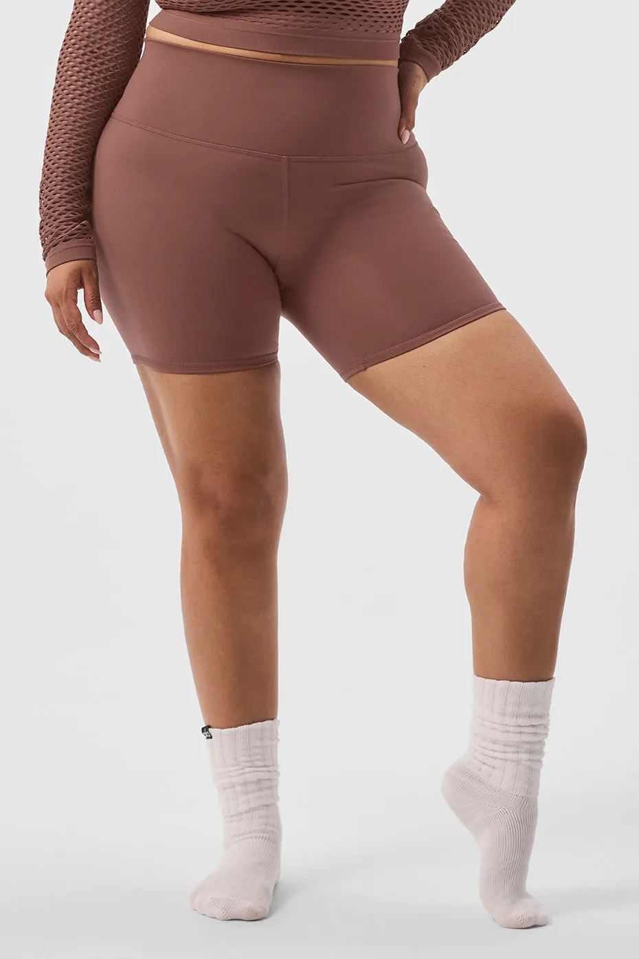 5 Airbrush High-Waist Biker Short - Chestnut