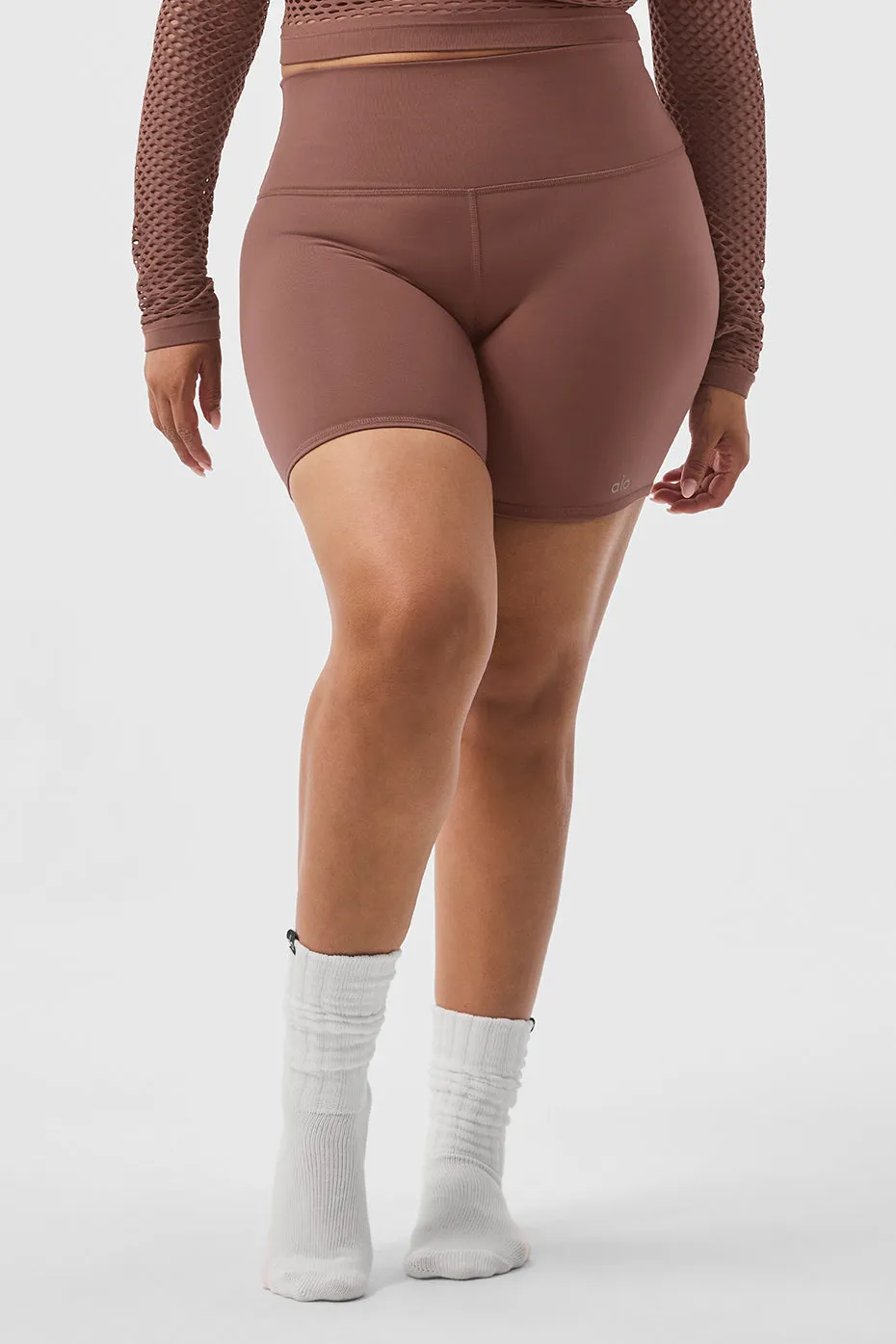 5 Airbrush High-Waist Biker Short - Chestnut