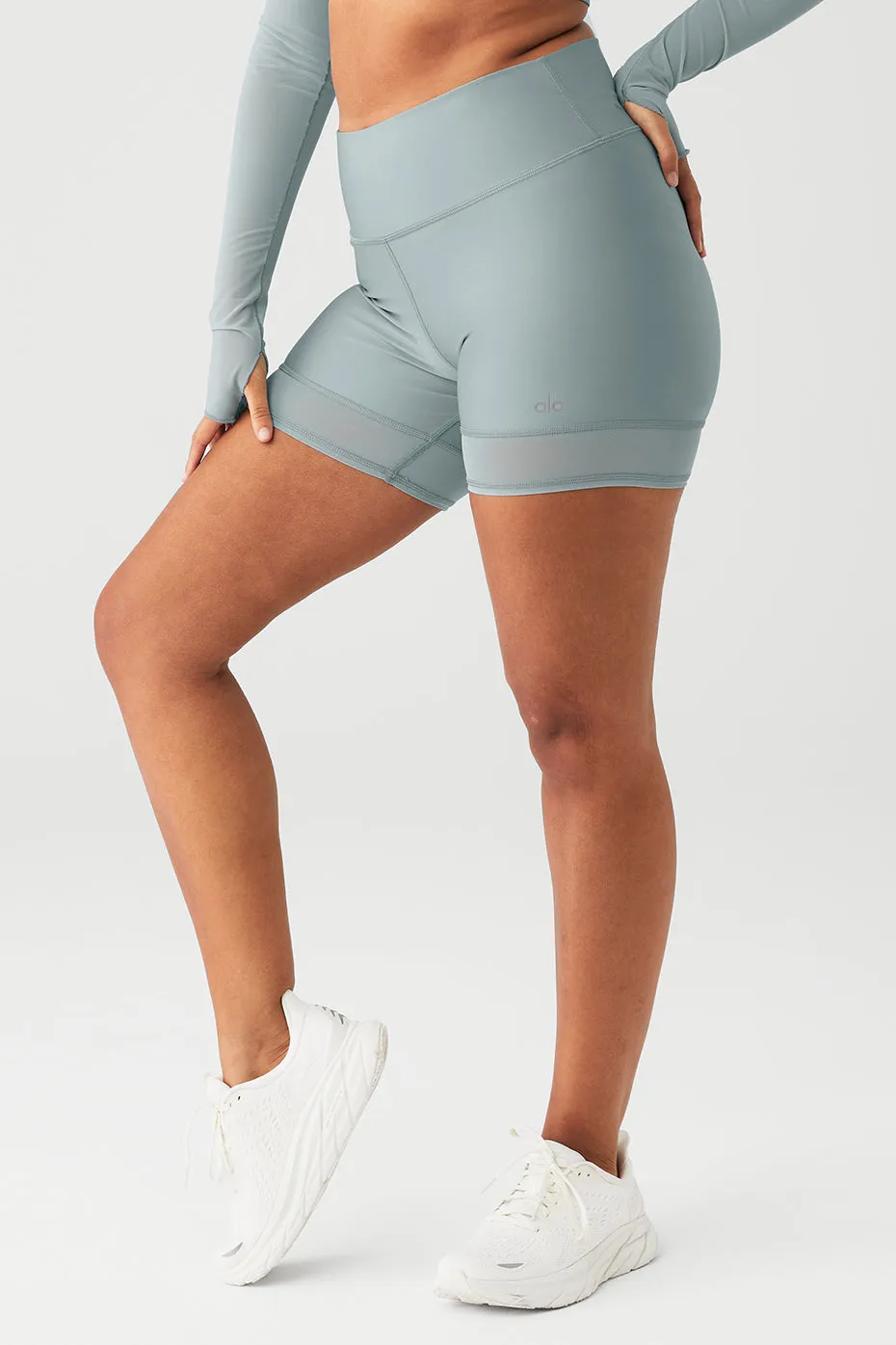 5 Airlift Double Trouble Biker Short - Cosmic Grey