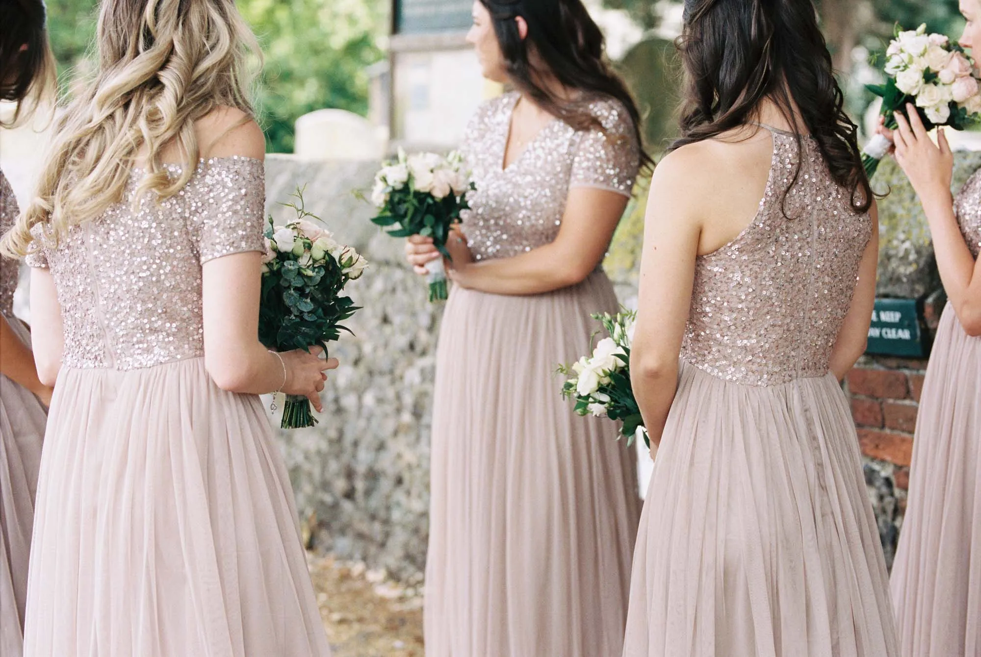 A-line Floor-length Off-shoulder Sequins Top Long Tulle Bridesmaid Dresses, BD0605