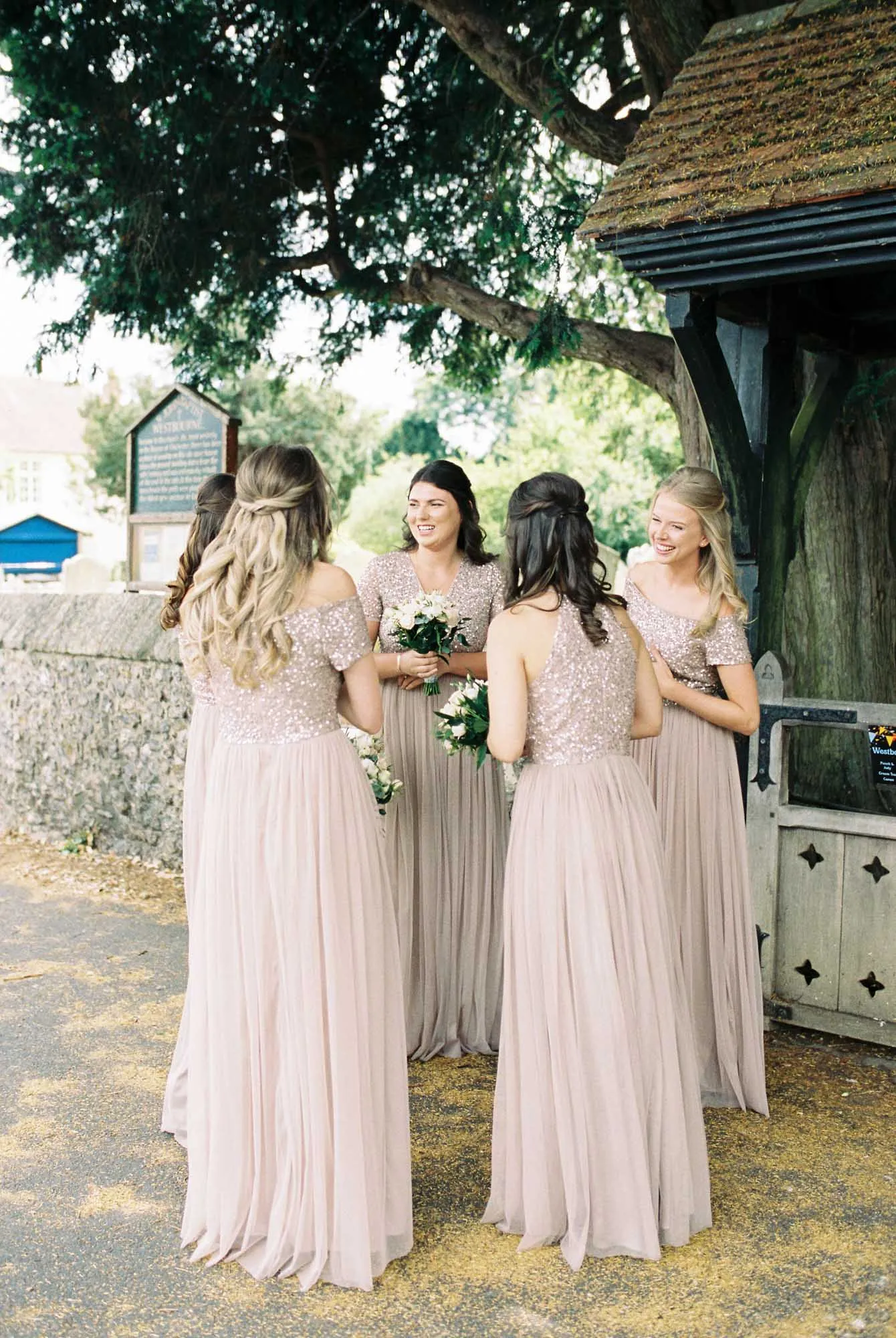 A-line Floor-length Off-shoulder Sequins Top Long Tulle Bridesmaid Dresses, BD0605