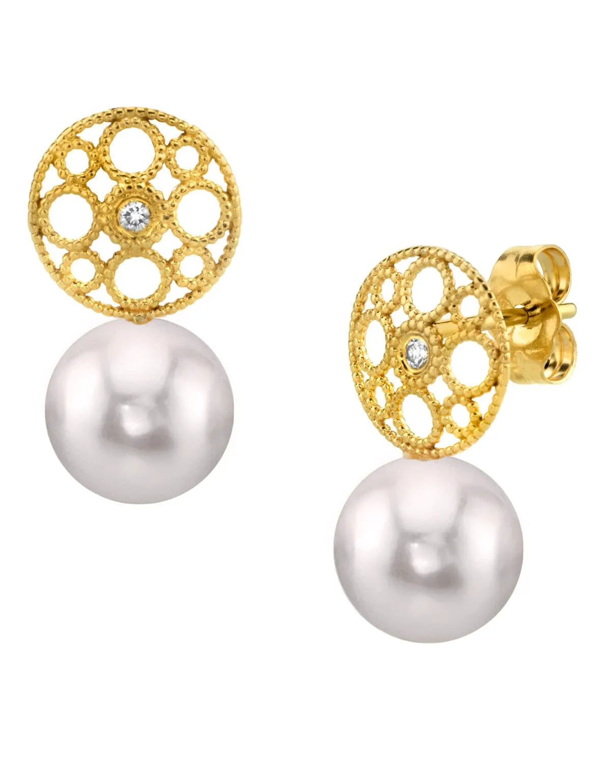 Akoya Pearl & Diamond Faye Drop Earrings