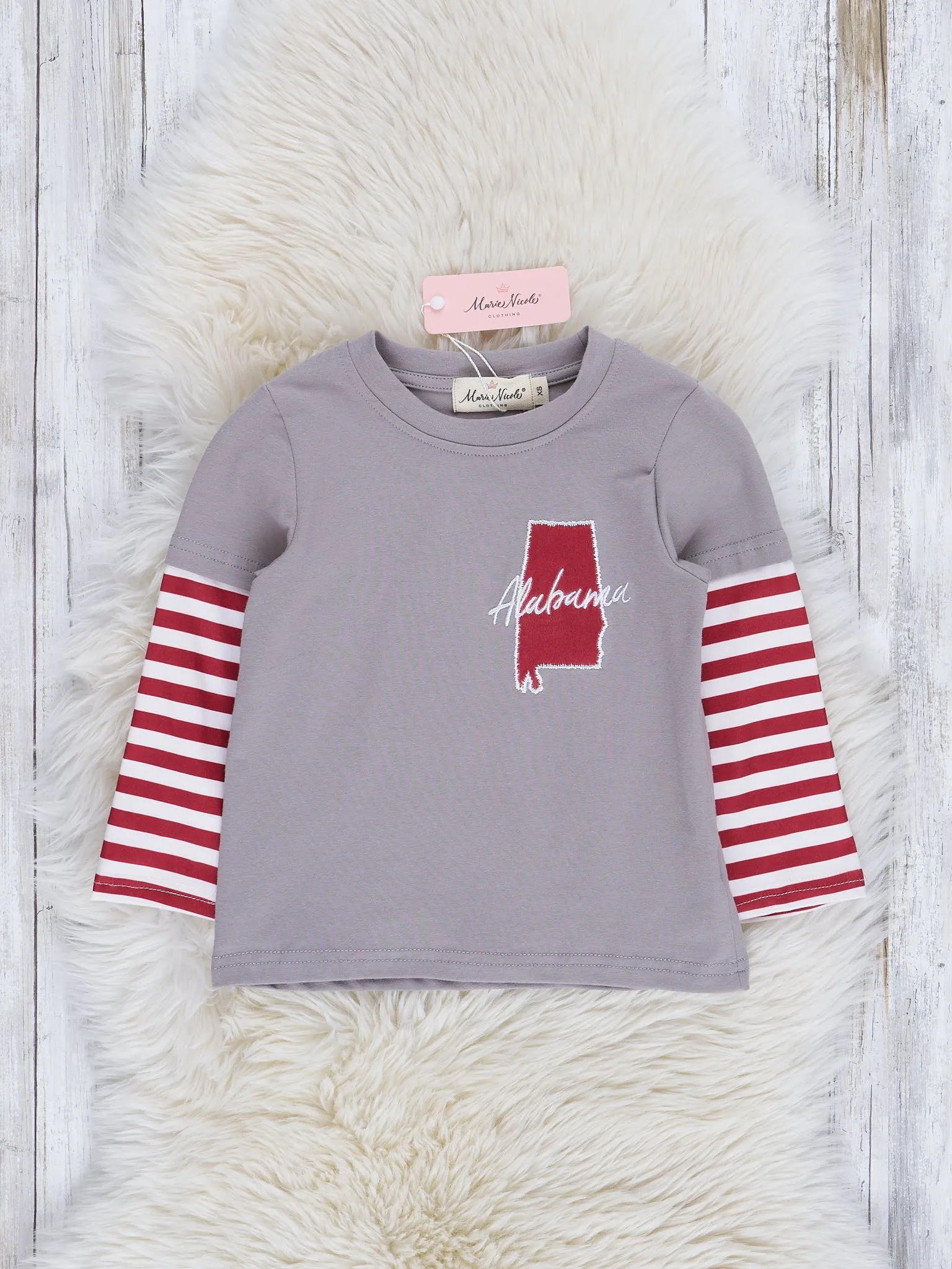 AL Crimson Stripe Raglan Top