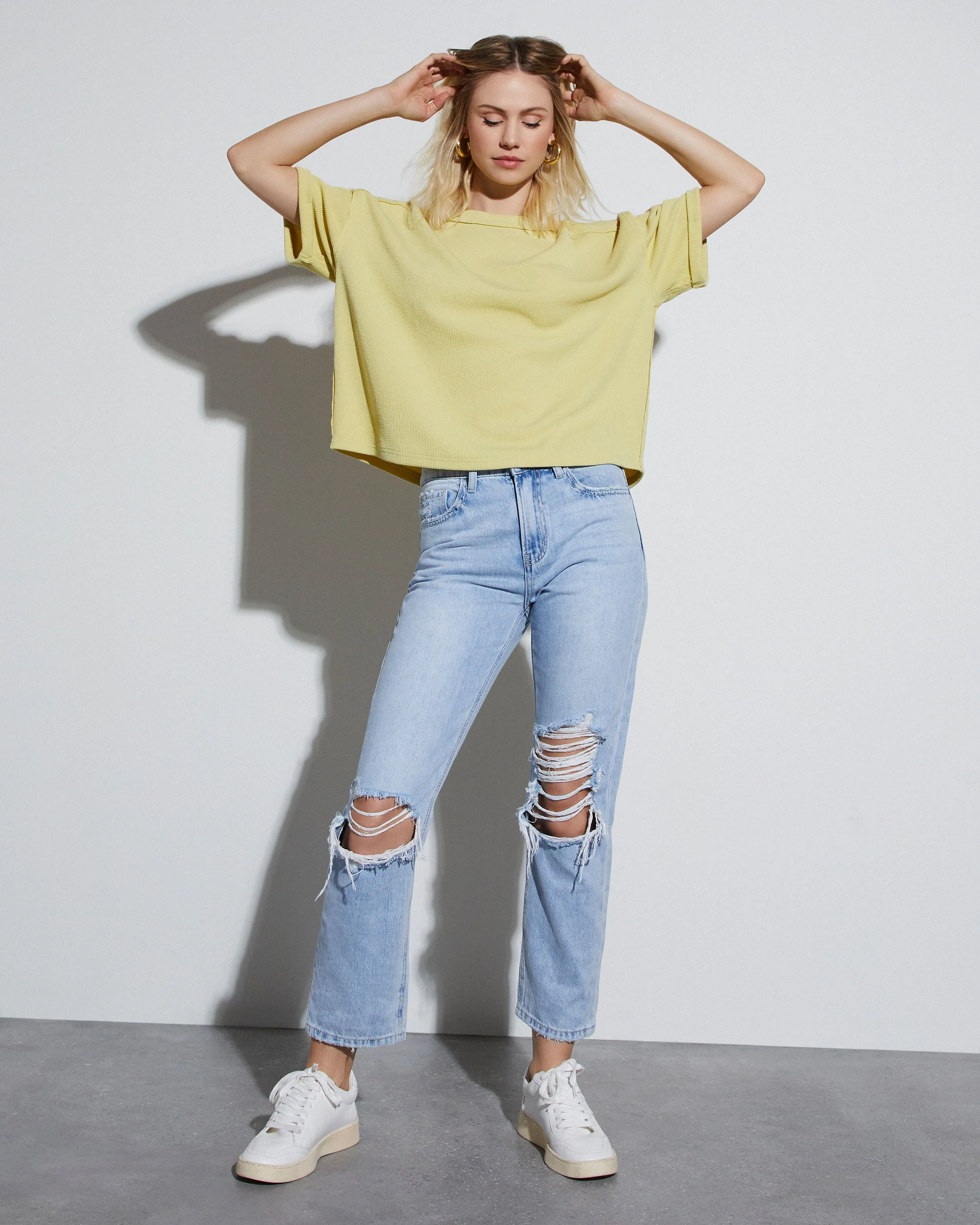 Alfie High Waist Distressed Cropped Jeans