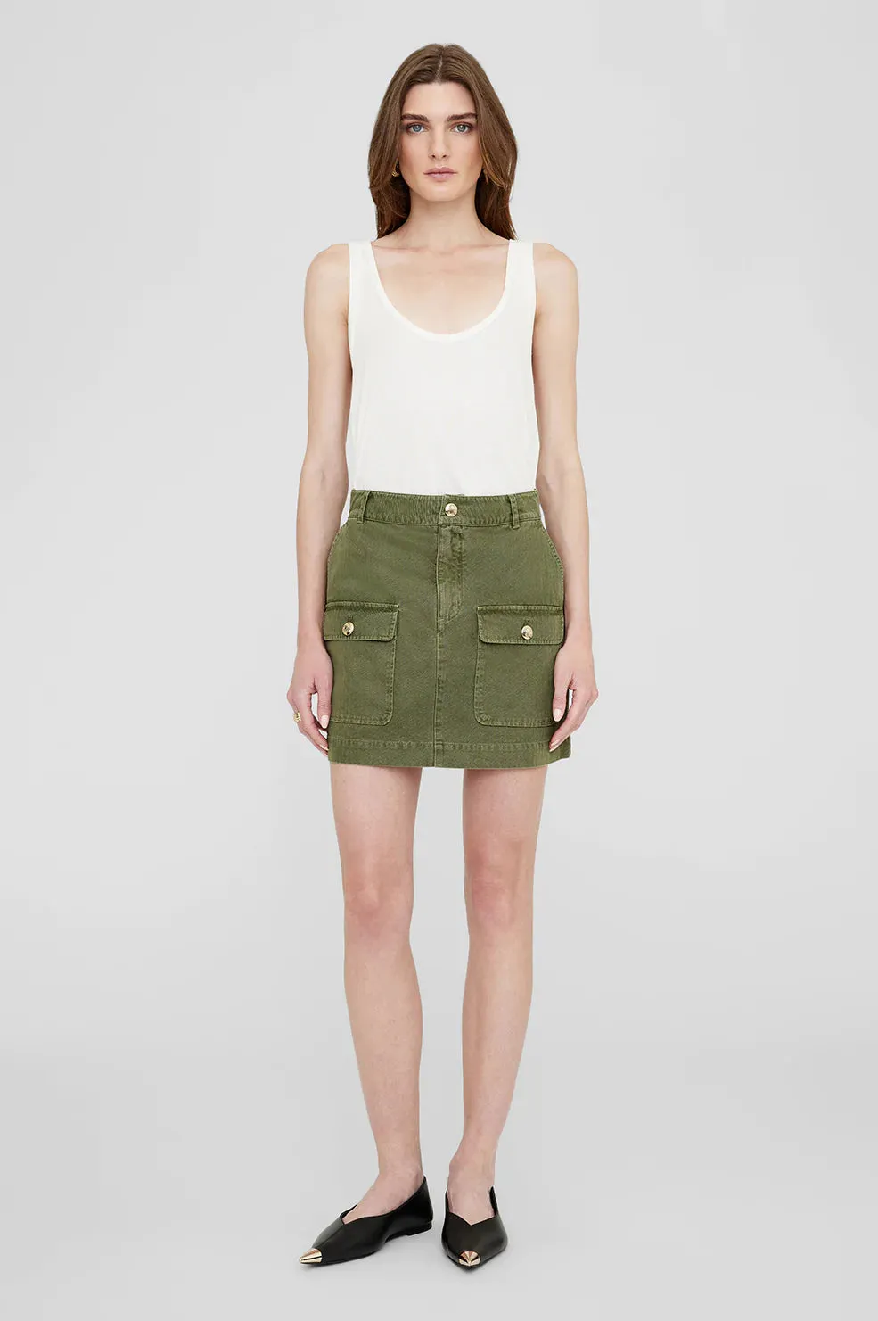 Anine Bing Aliza Skirt - Army Green