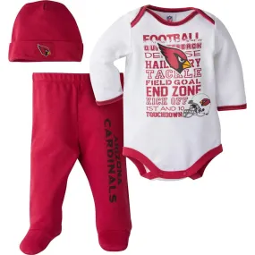 Arizona Cardinals Baby 3-Piece Bodysuit, Pant and Cap Set