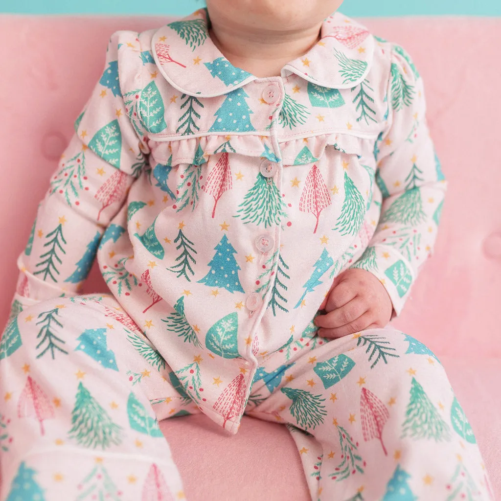 Balsam Flannelette Ruffled Pajama Set