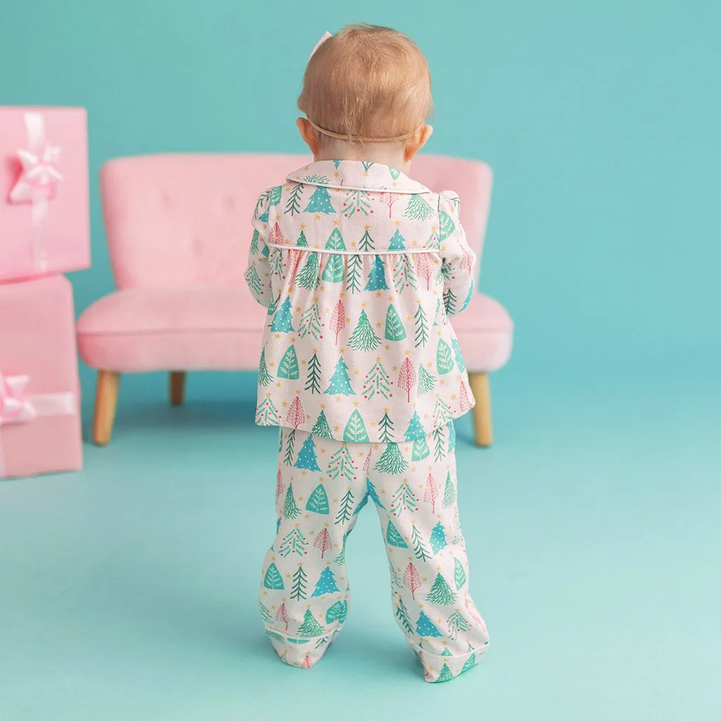 Balsam Flannelette Ruffled Pajama Set