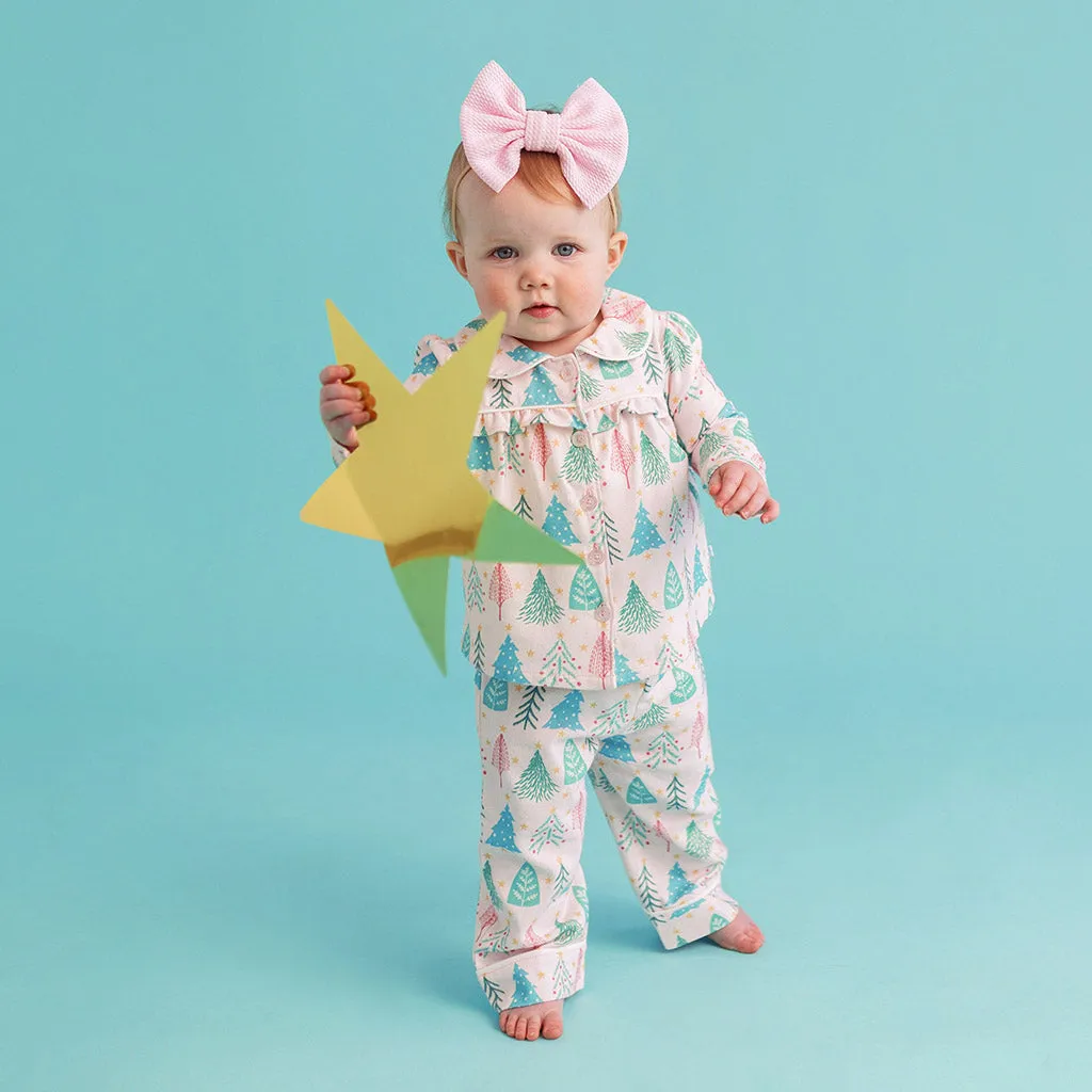 Balsam Flannelette Ruffled Pajama Set