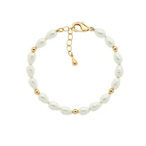 Baroque Pearl & Gold Bead Bracelet