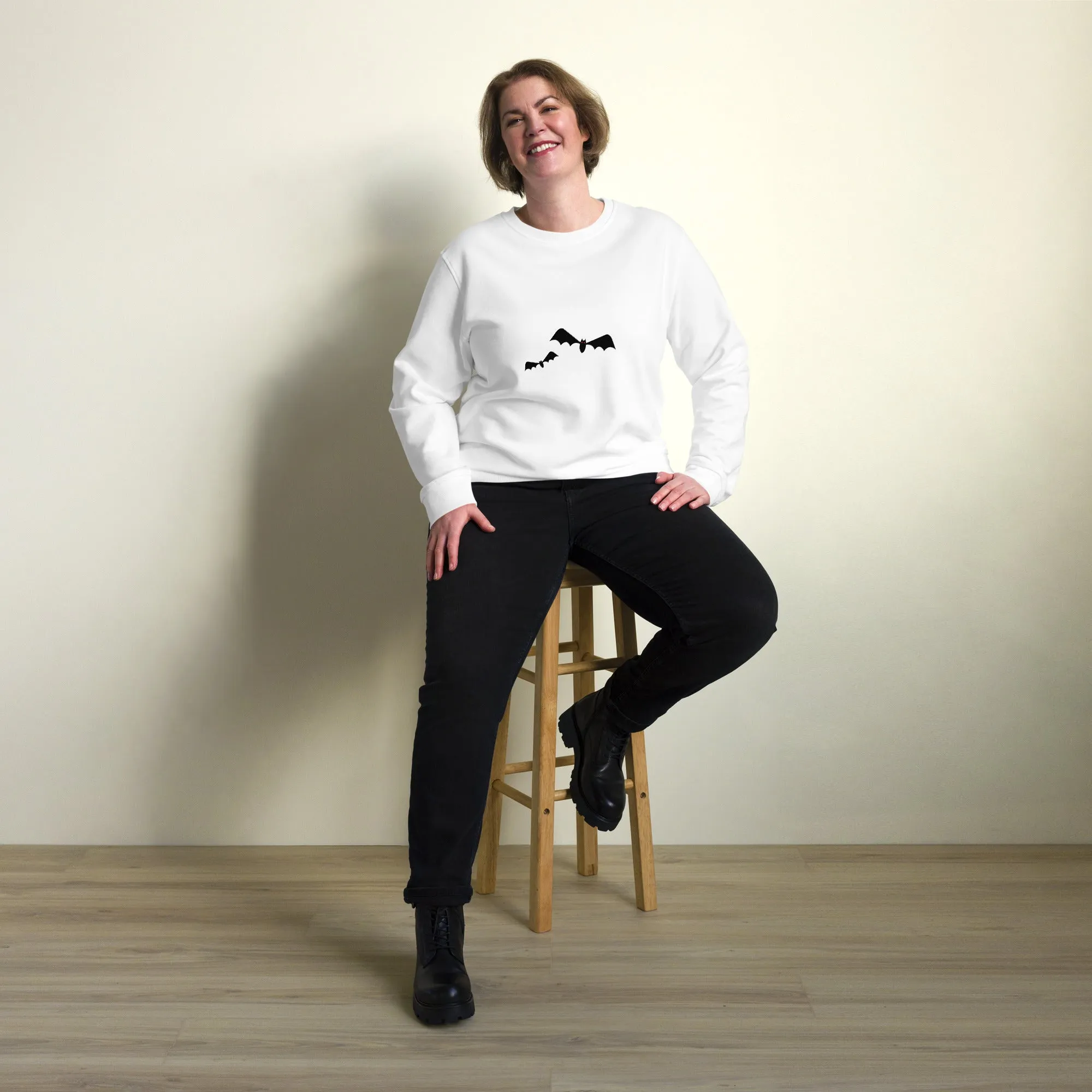 Bats Halloween Graphic Women Organic Sweatshirt