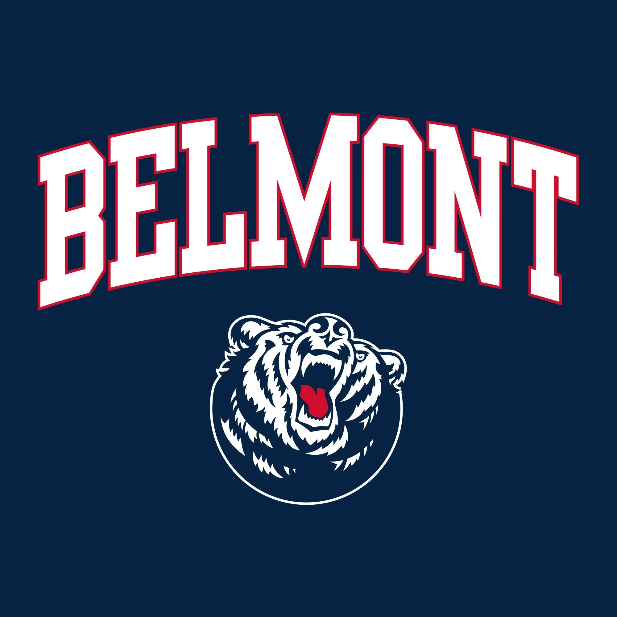 Belmont University Bruins Arch Logo Youth Basic Cotton Short Sleeve T Shirt - Navy