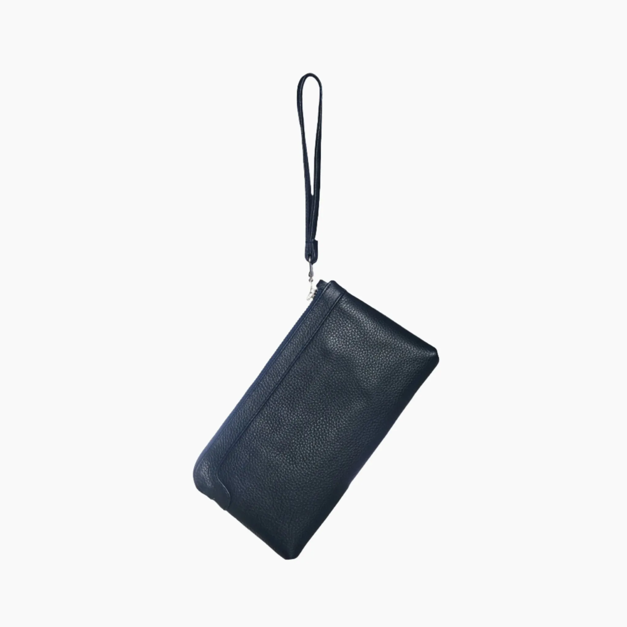 Berlin French Navy Leather Clutch Wallet