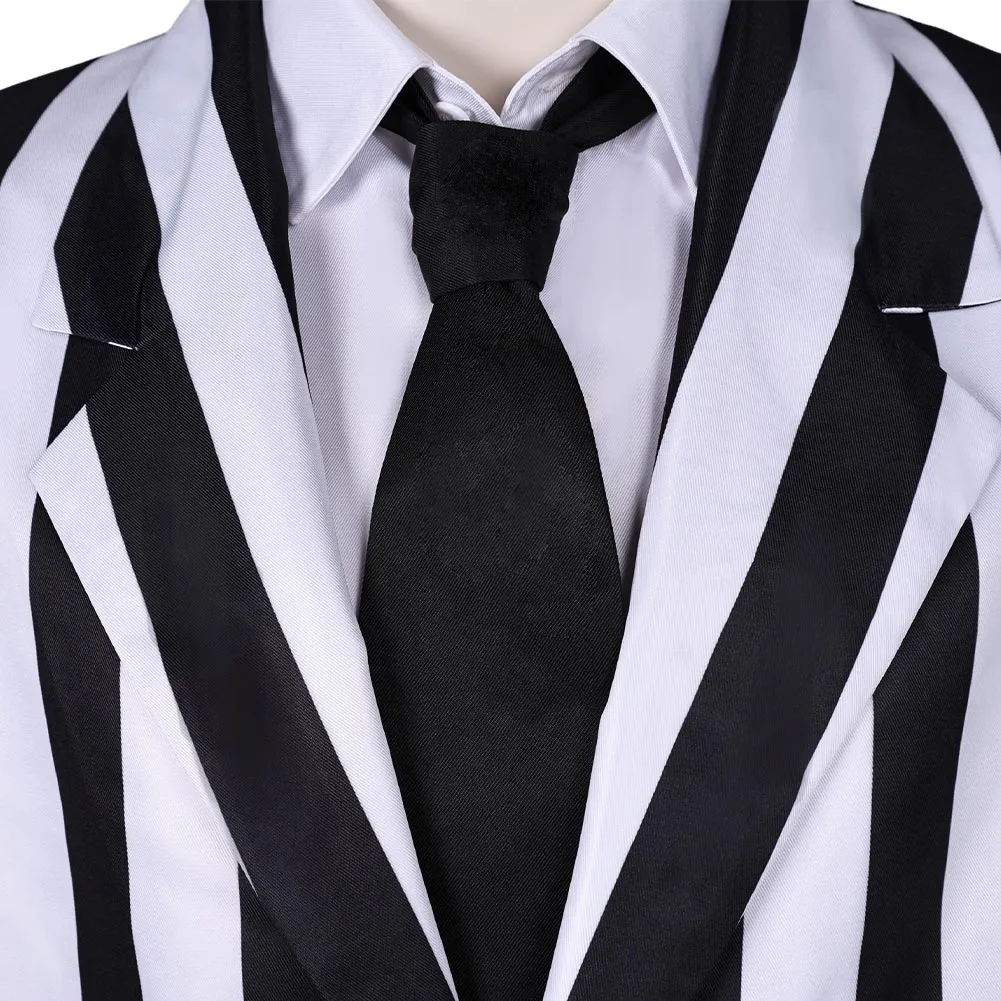 Black and white suit Cosplay Costume Outfits Halloween Carnival Suit cos Beetlejuice