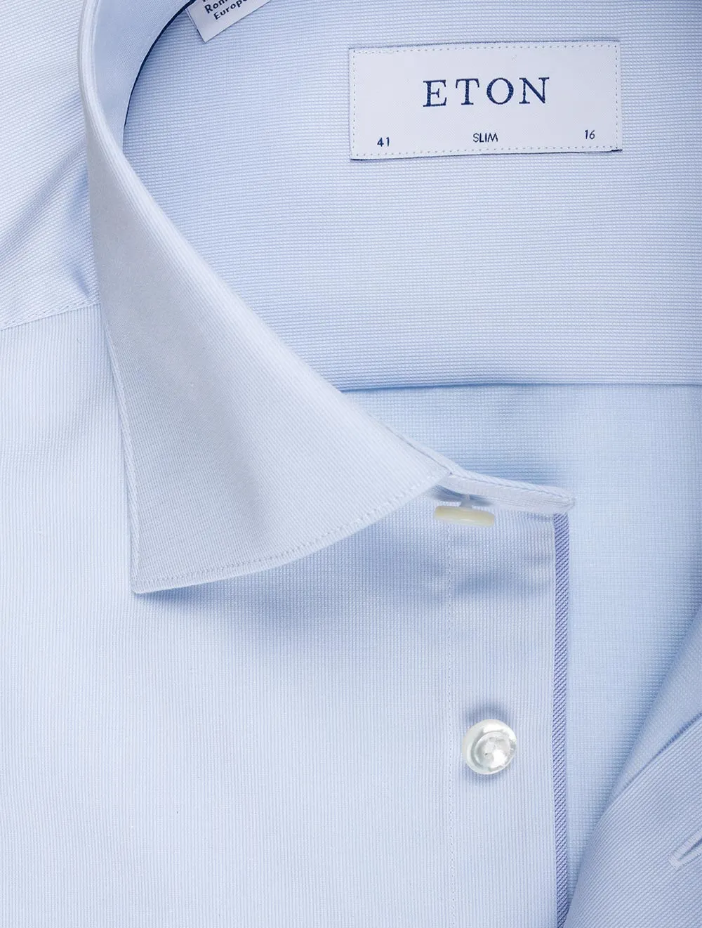 Blue Fine Pique Slim Shirt