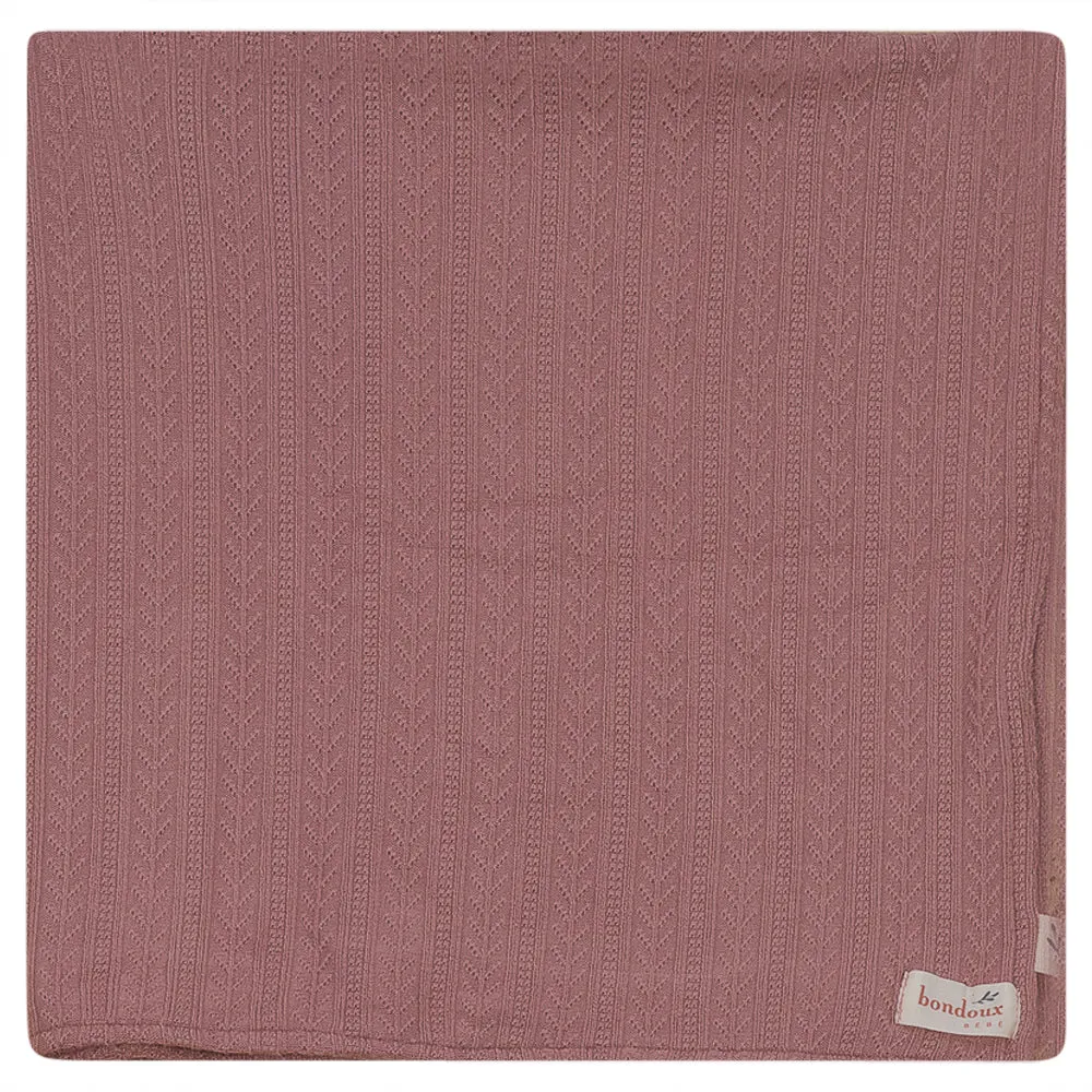 Bondoux Bebe Cerise V-Neck Textured Knit Blanket