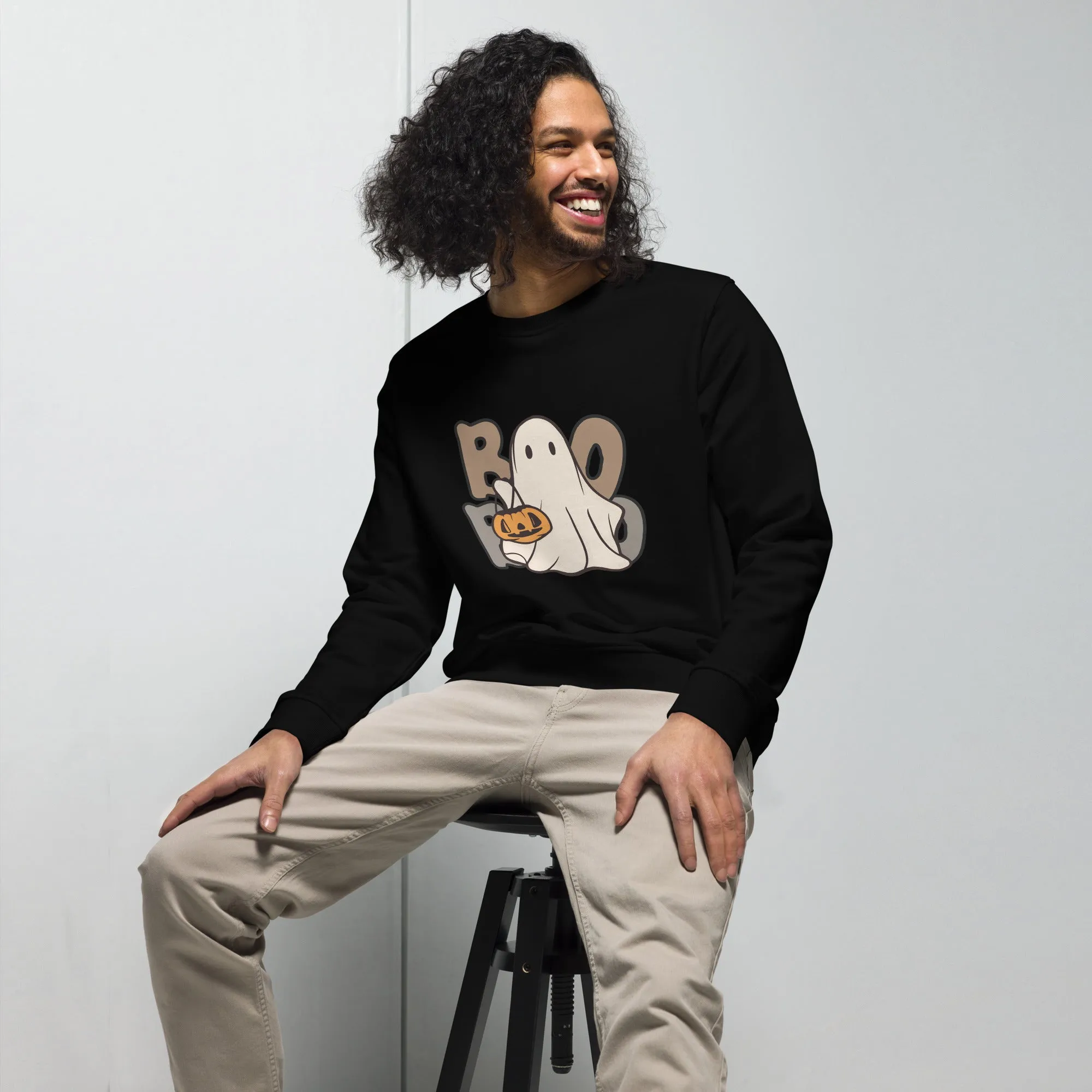 Boo Halloween Graphic Men Organic Sweatshirt