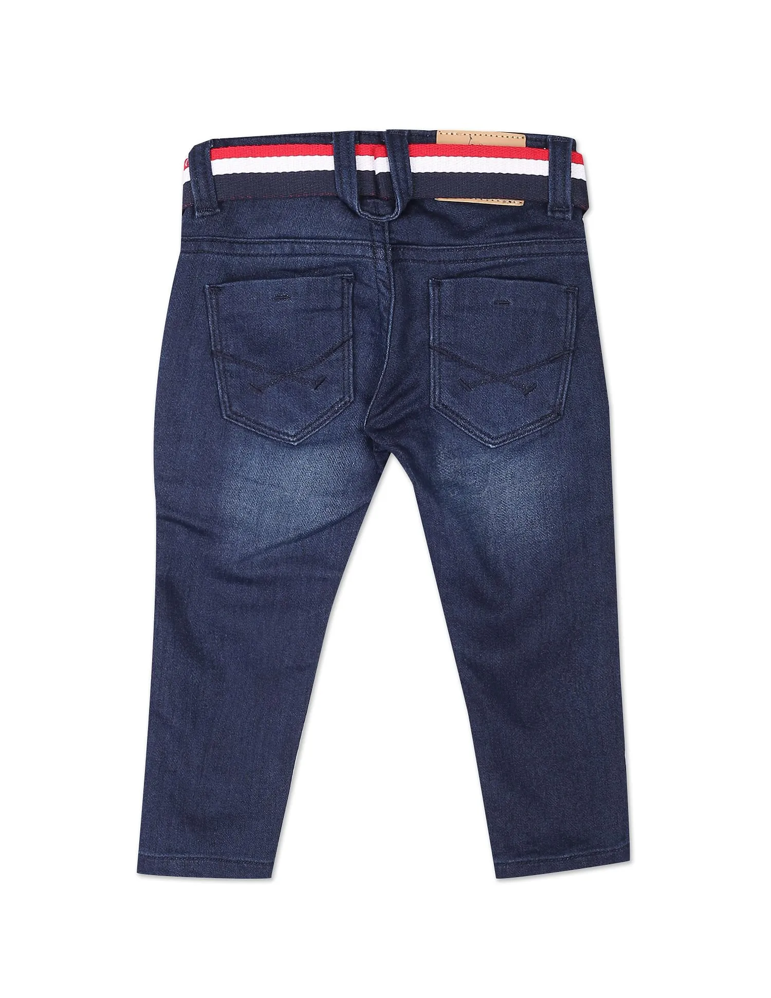 Boys Belted Skinny Fit Jeans