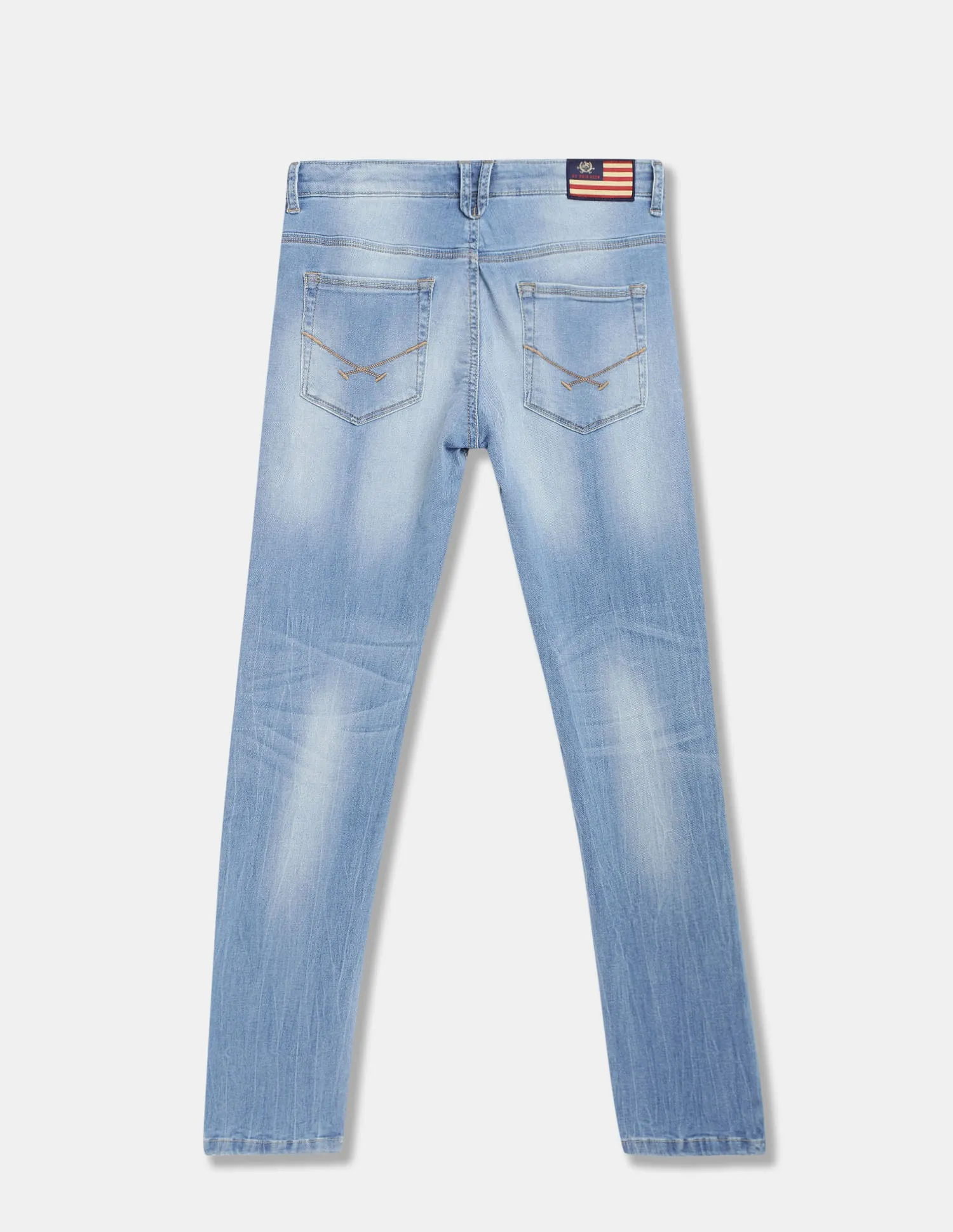 Boys Blue Skinny Fit Faded Jeans