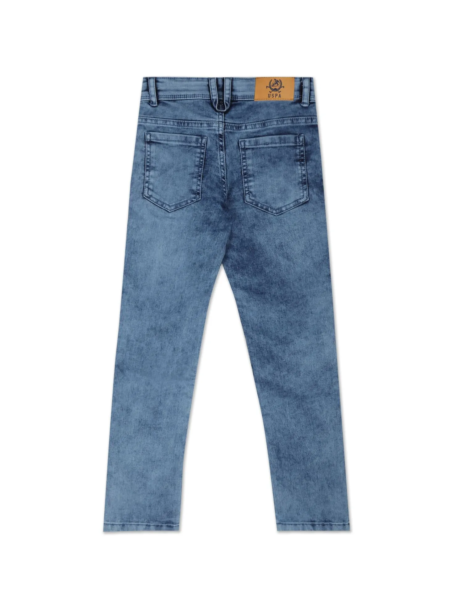 Boys Mid Rise Acid Wash Skinny Fit Jeans