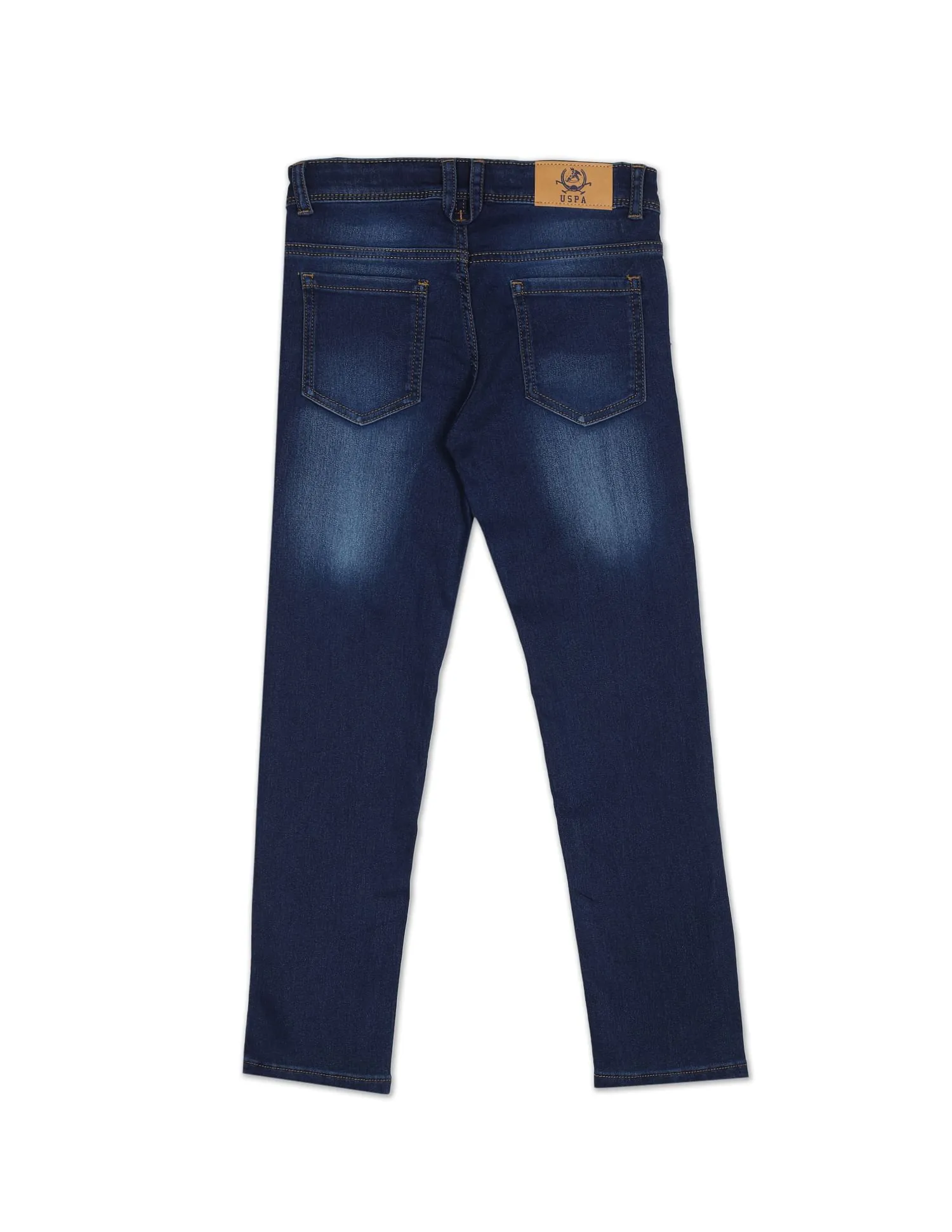 Boys Mid Rise Skinny Fit Stone Wash Jeans