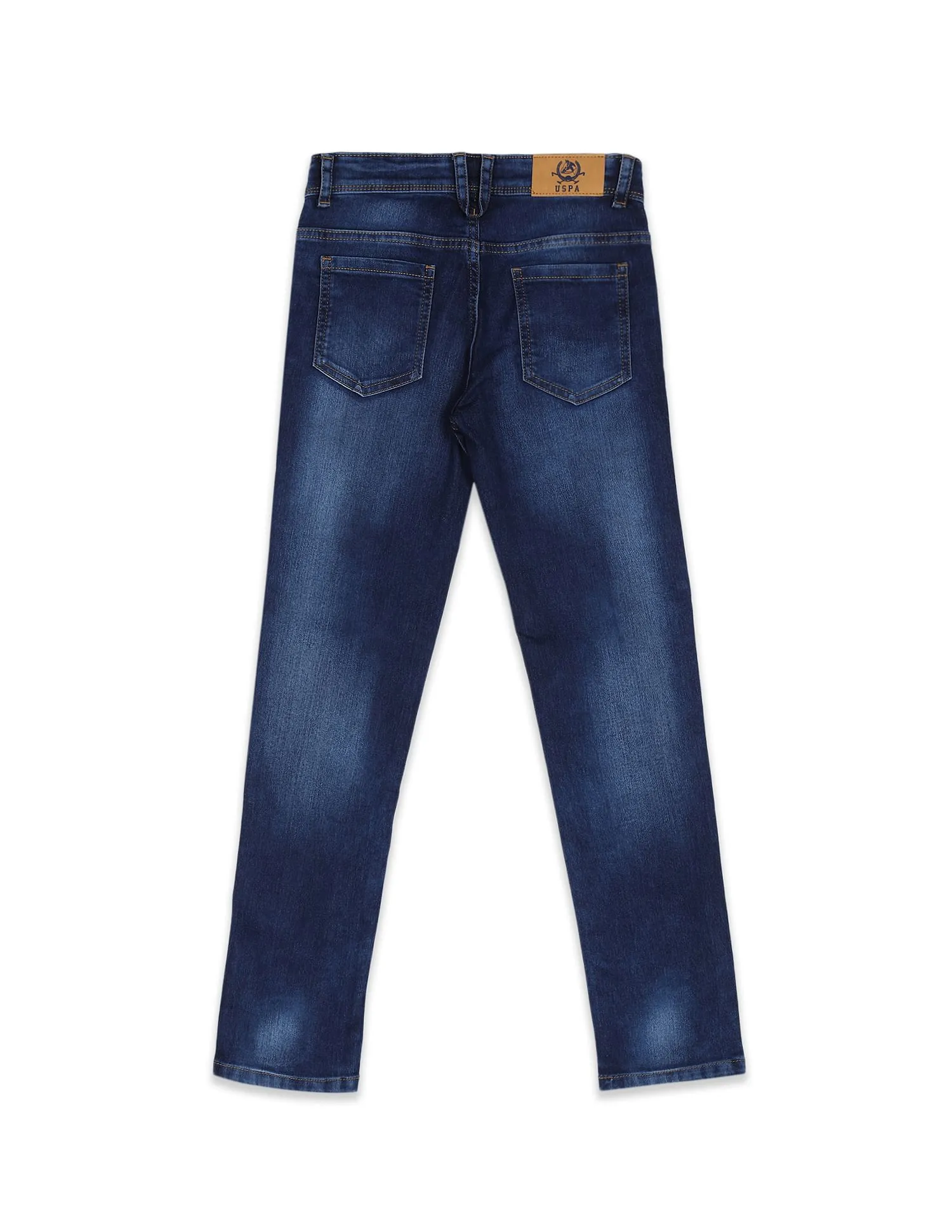 Boys Mid Rise Stone Wash Jeans