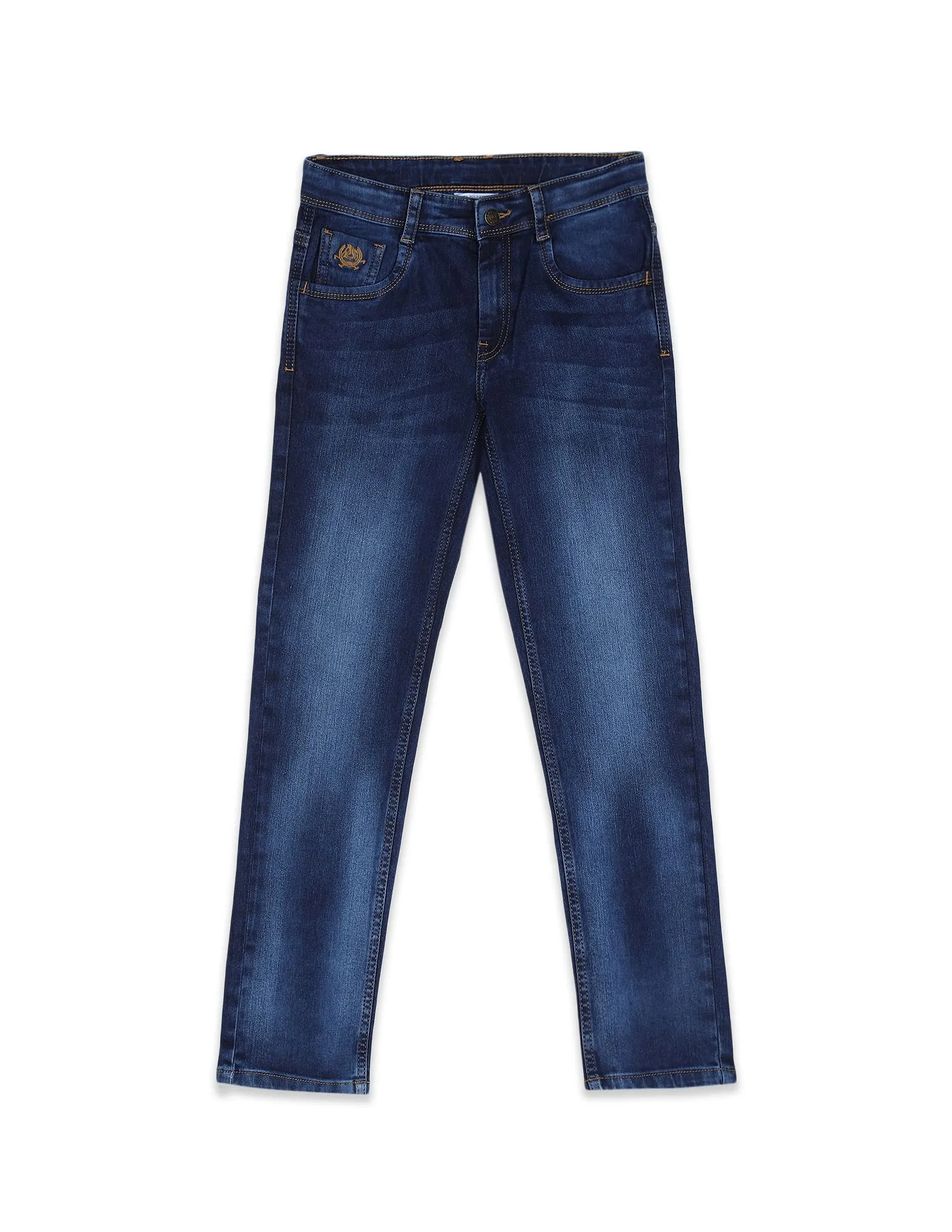 Boys Mid Rise Stone Wash Jeans