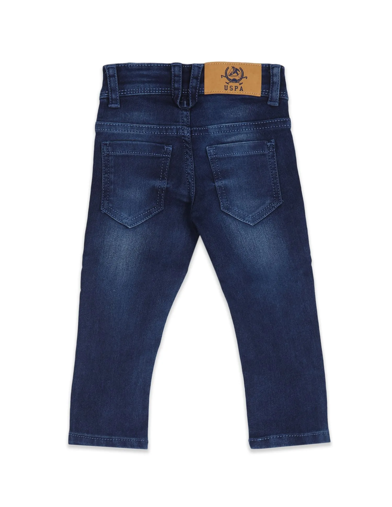 Boys Mid Rise Stone Wash Skinny Fit Jeans