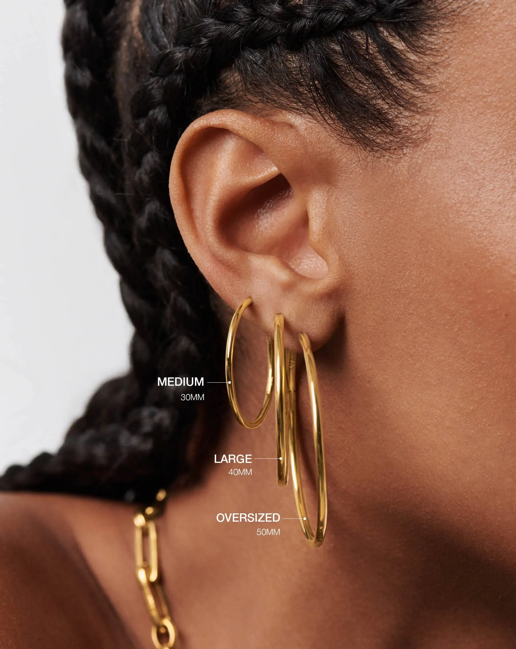 Classic Medium Hoop Earrings | 18k Gold Vermeil