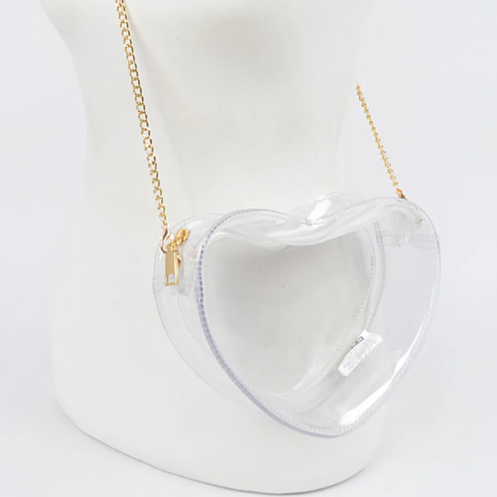 Clear Cross Body Heart Shaped Stadium Approved Bag