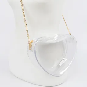 Clear Cross Body Heart Shaped Stadium Approved Bag