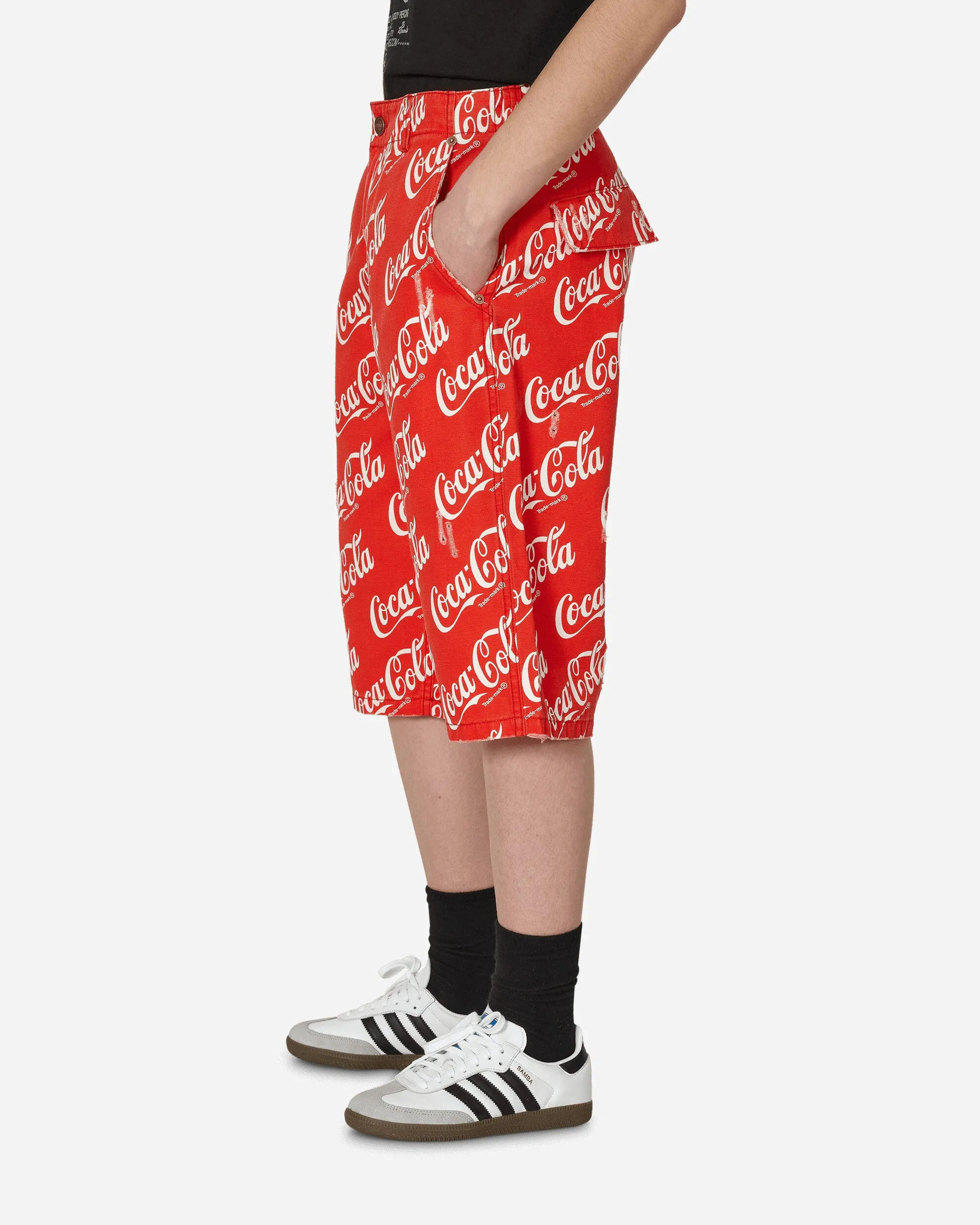 Coca-Cola Printed Canvas Shorts Red