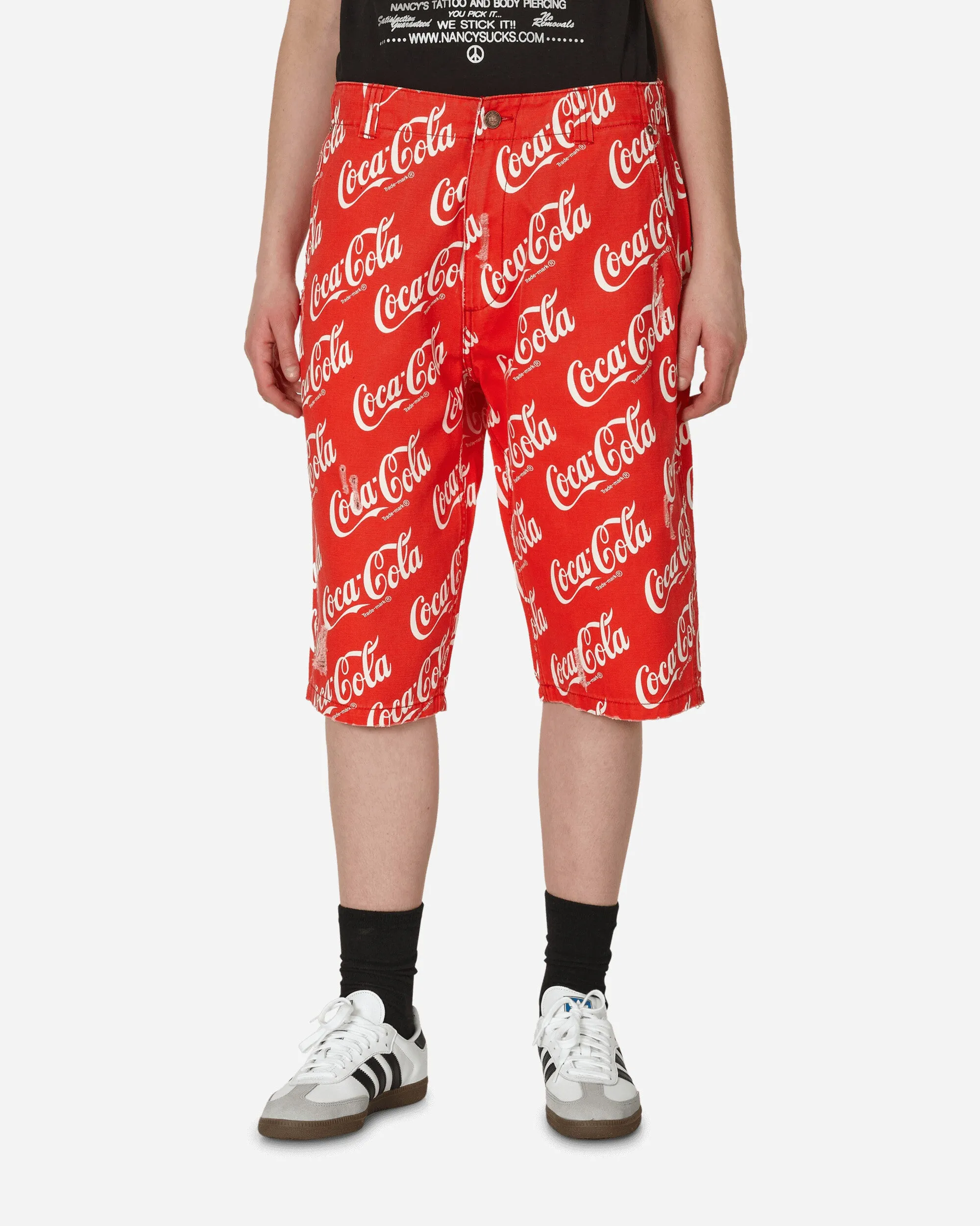 Coca-Cola Printed Canvas Shorts Red