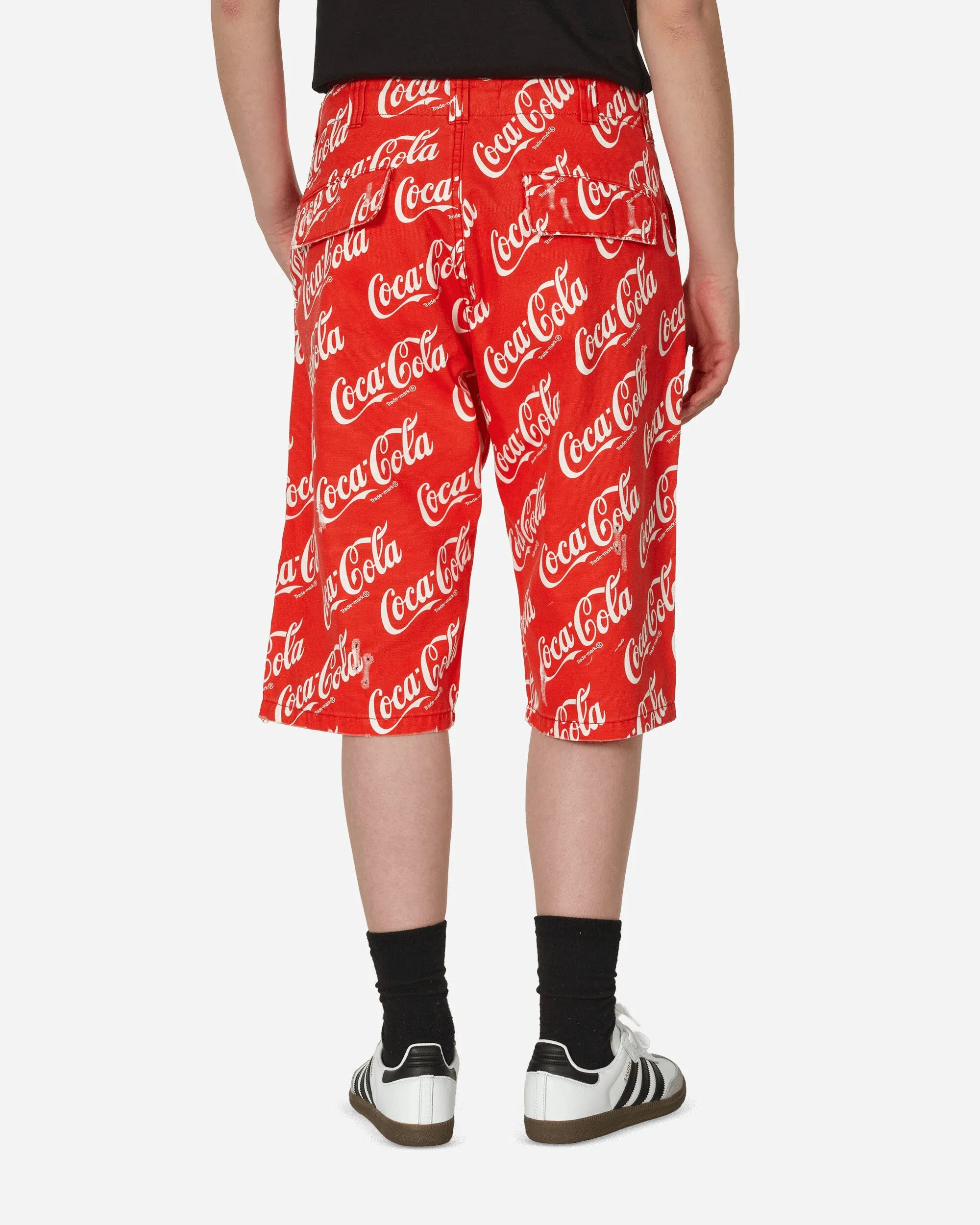 Coca-Cola Printed Canvas Shorts Red