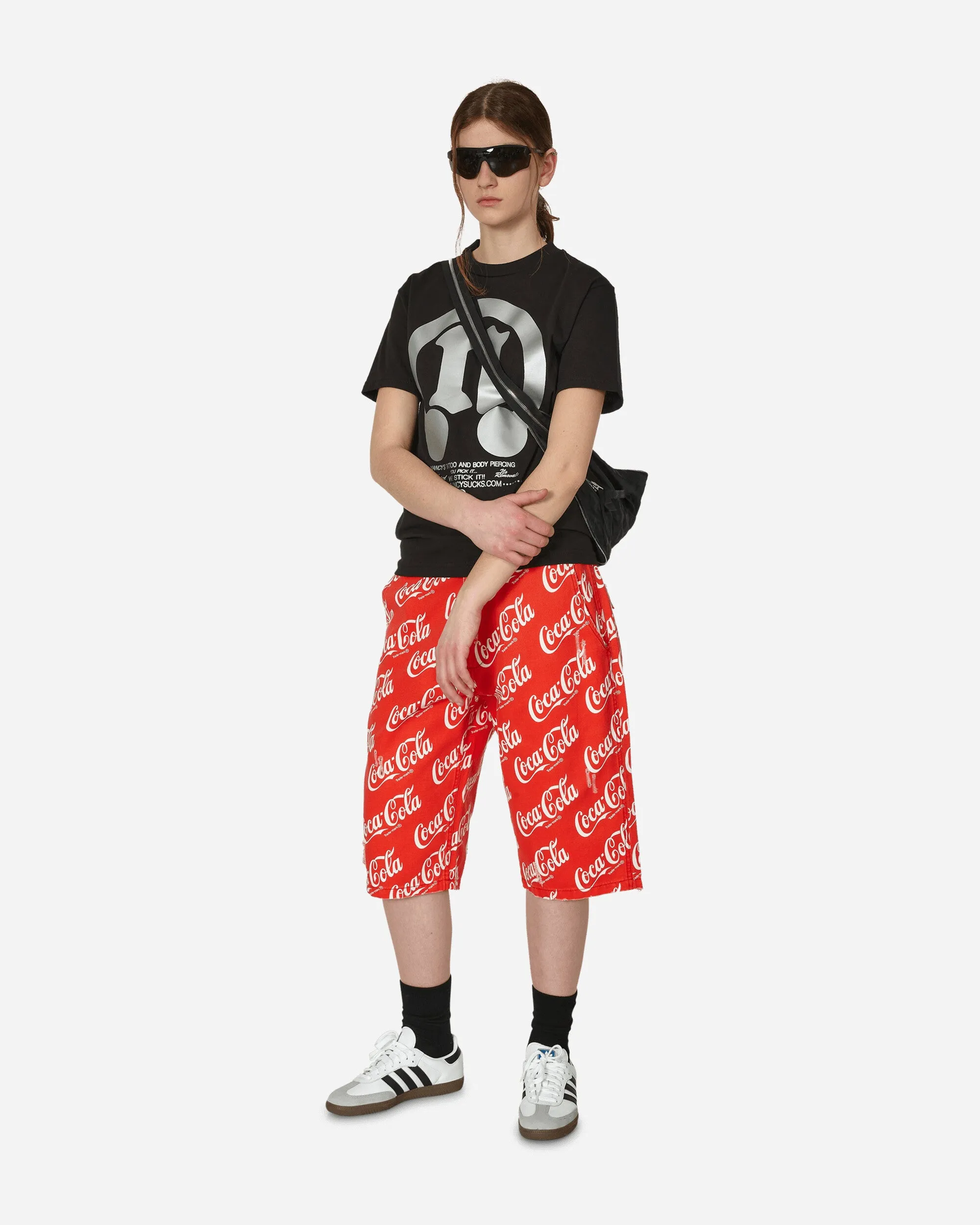 Coca-Cola Printed Canvas Shorts Red