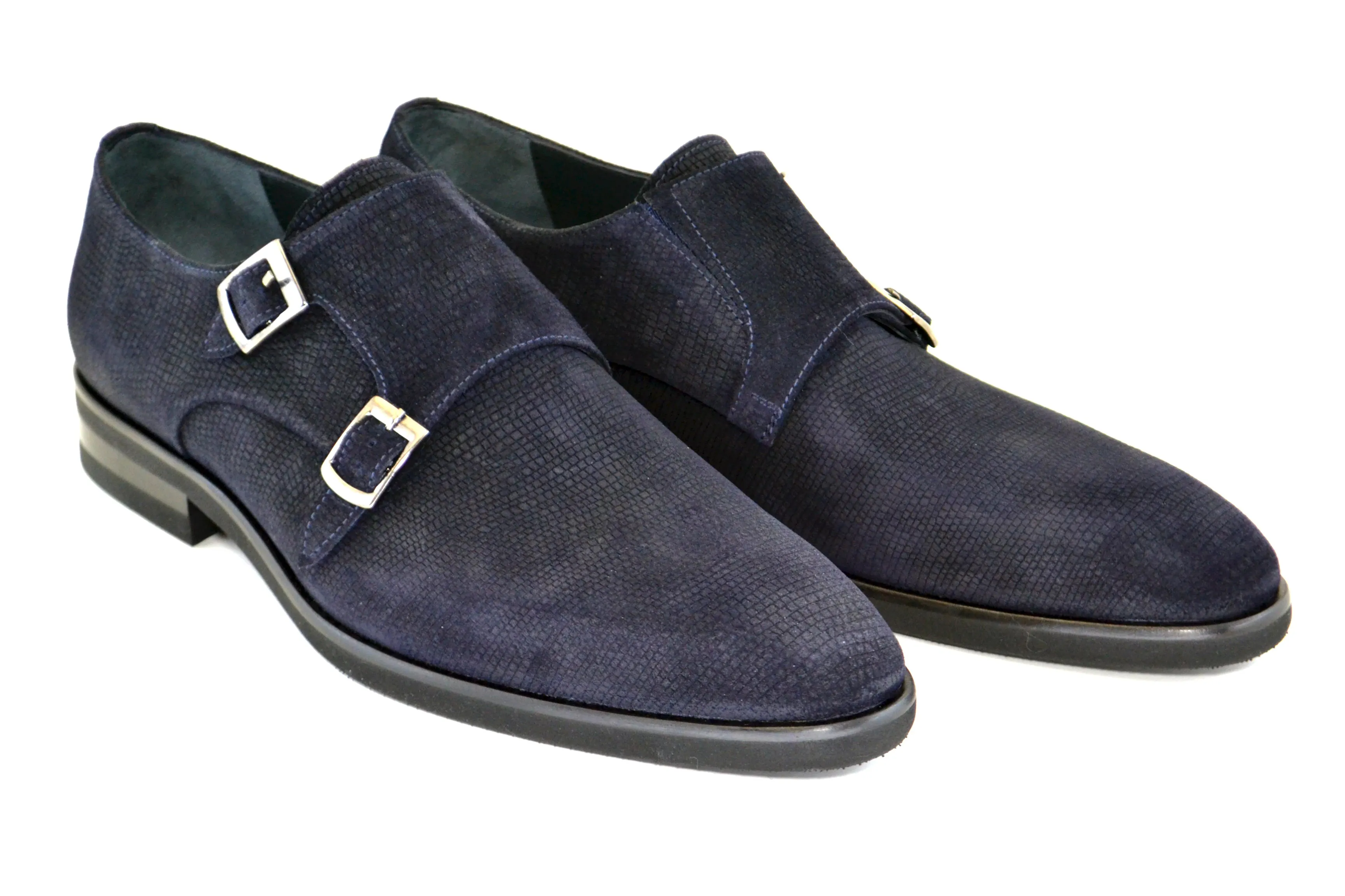 Corrente Suede Double Monkstrap Shoe Navy