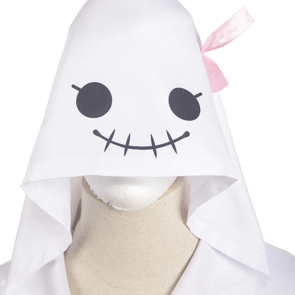 Demon Slayer Cosplay Kamado Nezuko Costume White Unisex Ghost Hooded Cloak Party Carnival Halloween Cosplay Costume Accessories