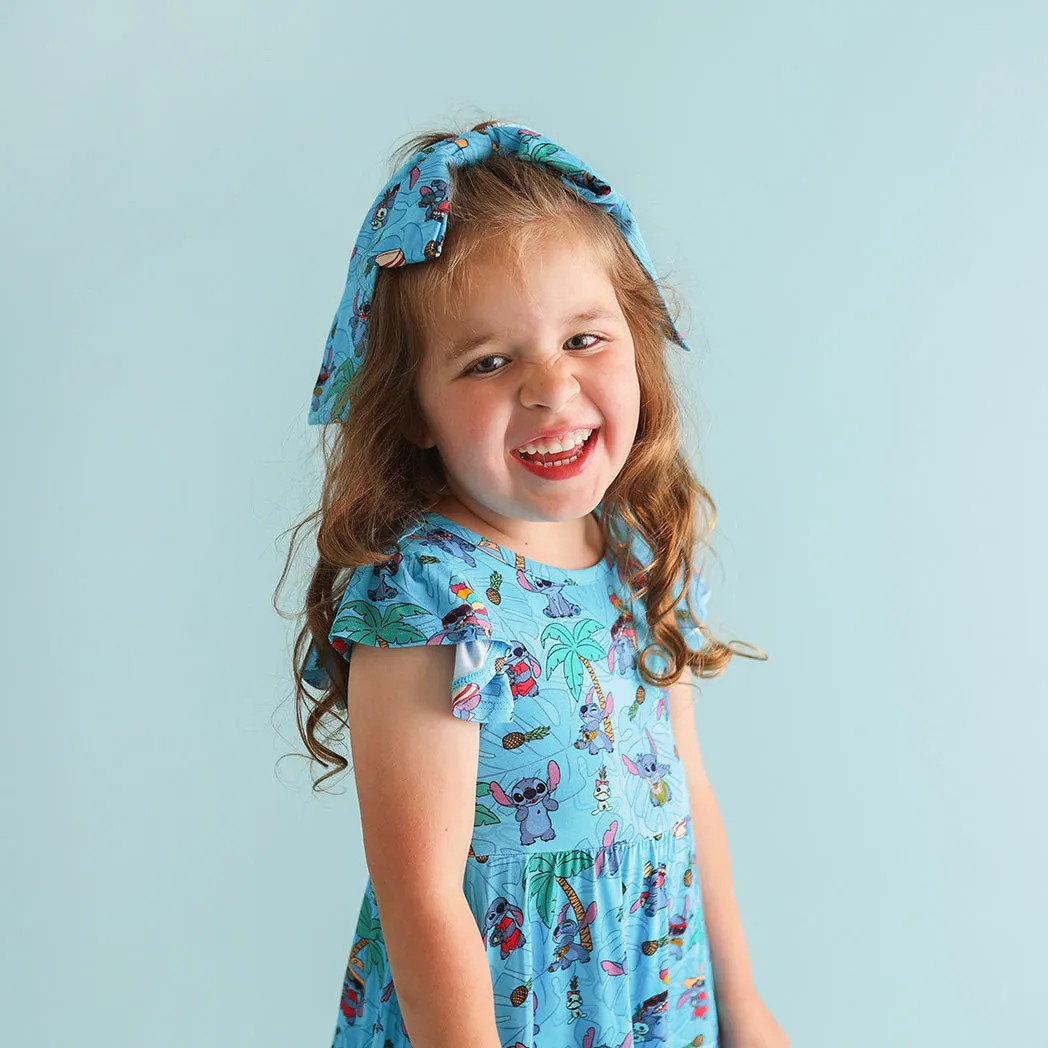 Disney Tropical Stitch Ruffled Cap Sleeve Twirl Dress