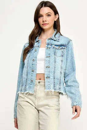 Distressed Cotton Denim Jacket