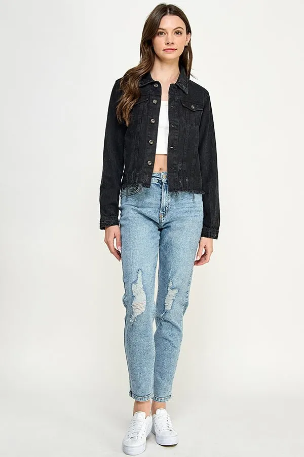 Distressed Cotton Denim Jacket