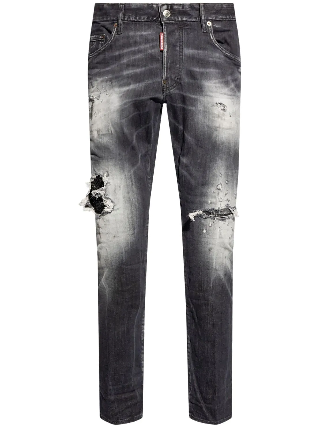 DSQUARED DISTRESSED STRAIGHT-LEG JEANS